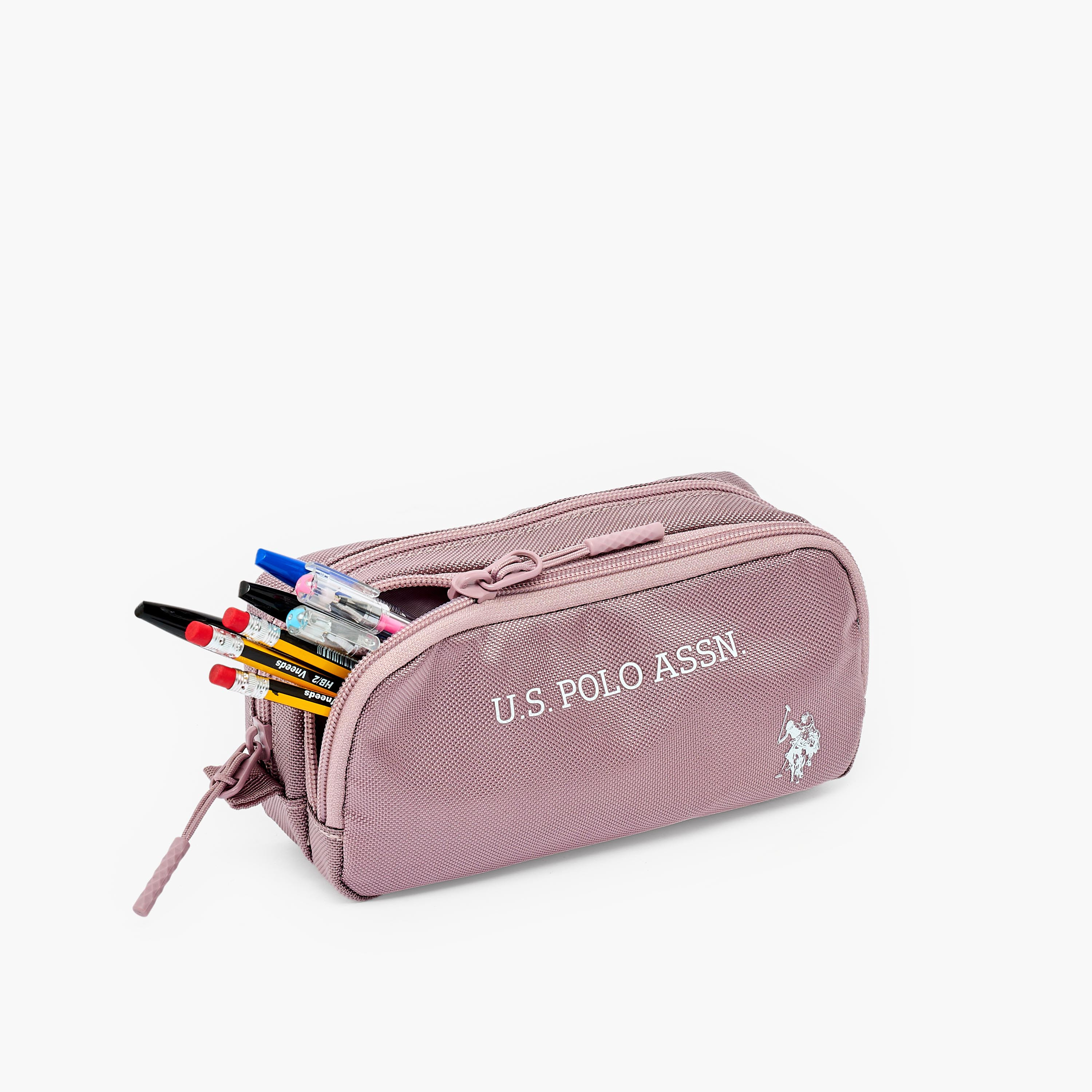 US POLO ASSN. Logo Print Pencil Pouch with 2 Compartments-school-stationery-pencilcases-image-6