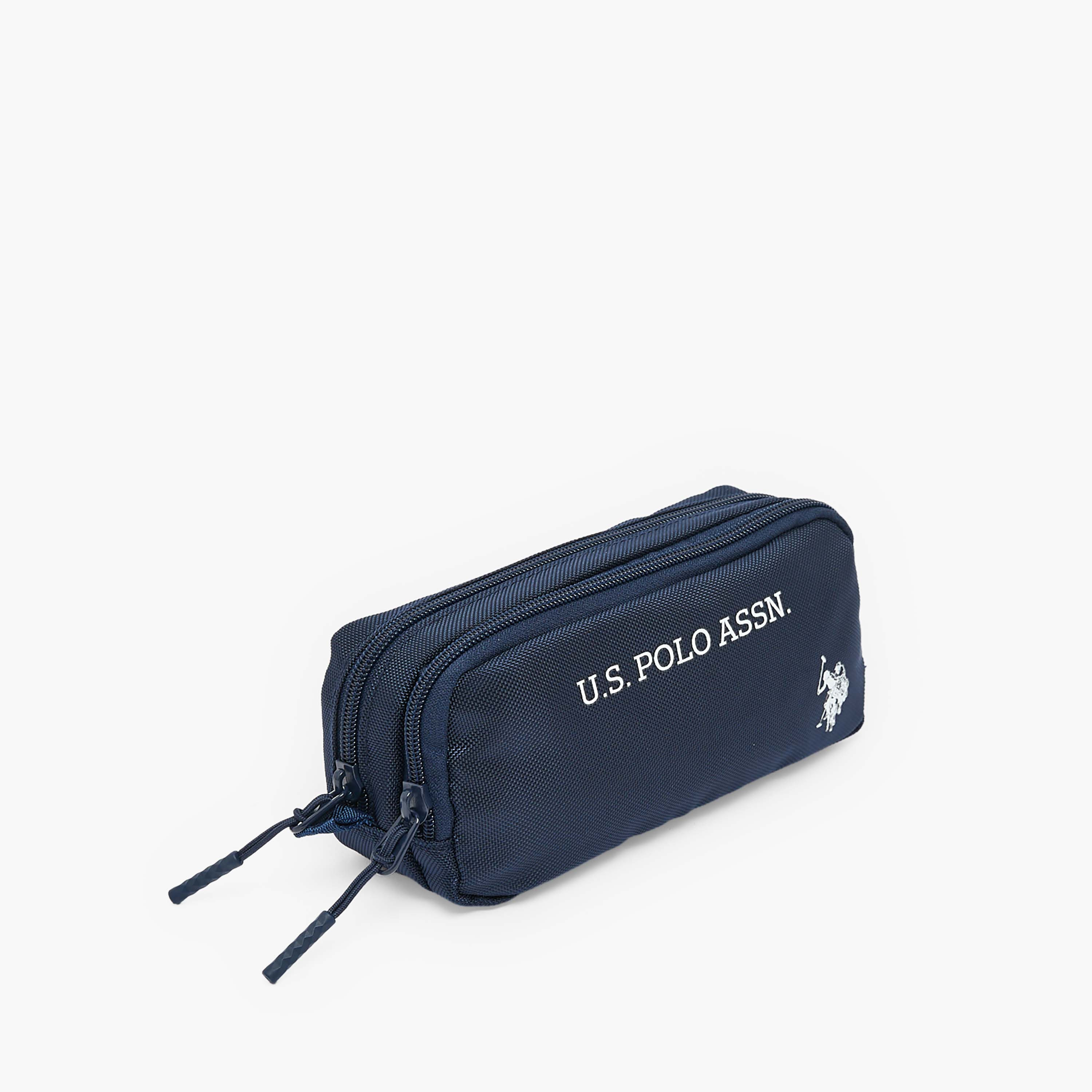 US POLO ASSN. Logo Print Pencil Pouch with 2 Compartments-school-stationery-pencilcases-image-2