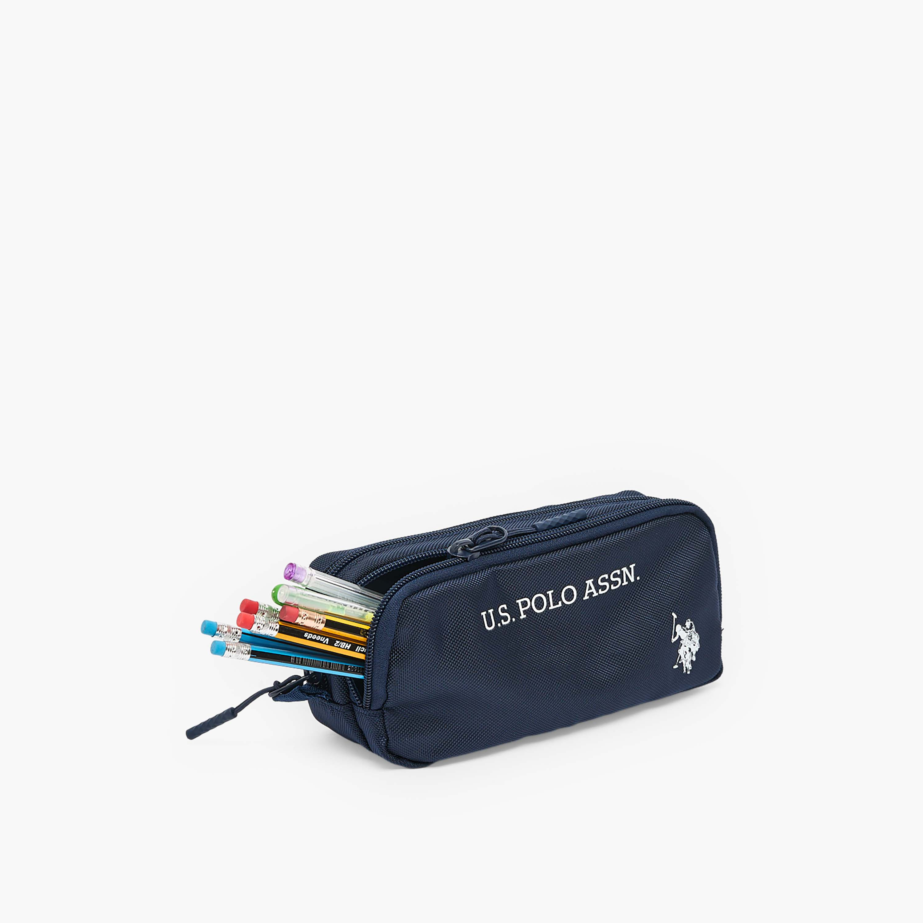 US POLO ASSN. Logo Print Pencil Pouch with 2 Compartments-school-stationery-pencilcases-image-7