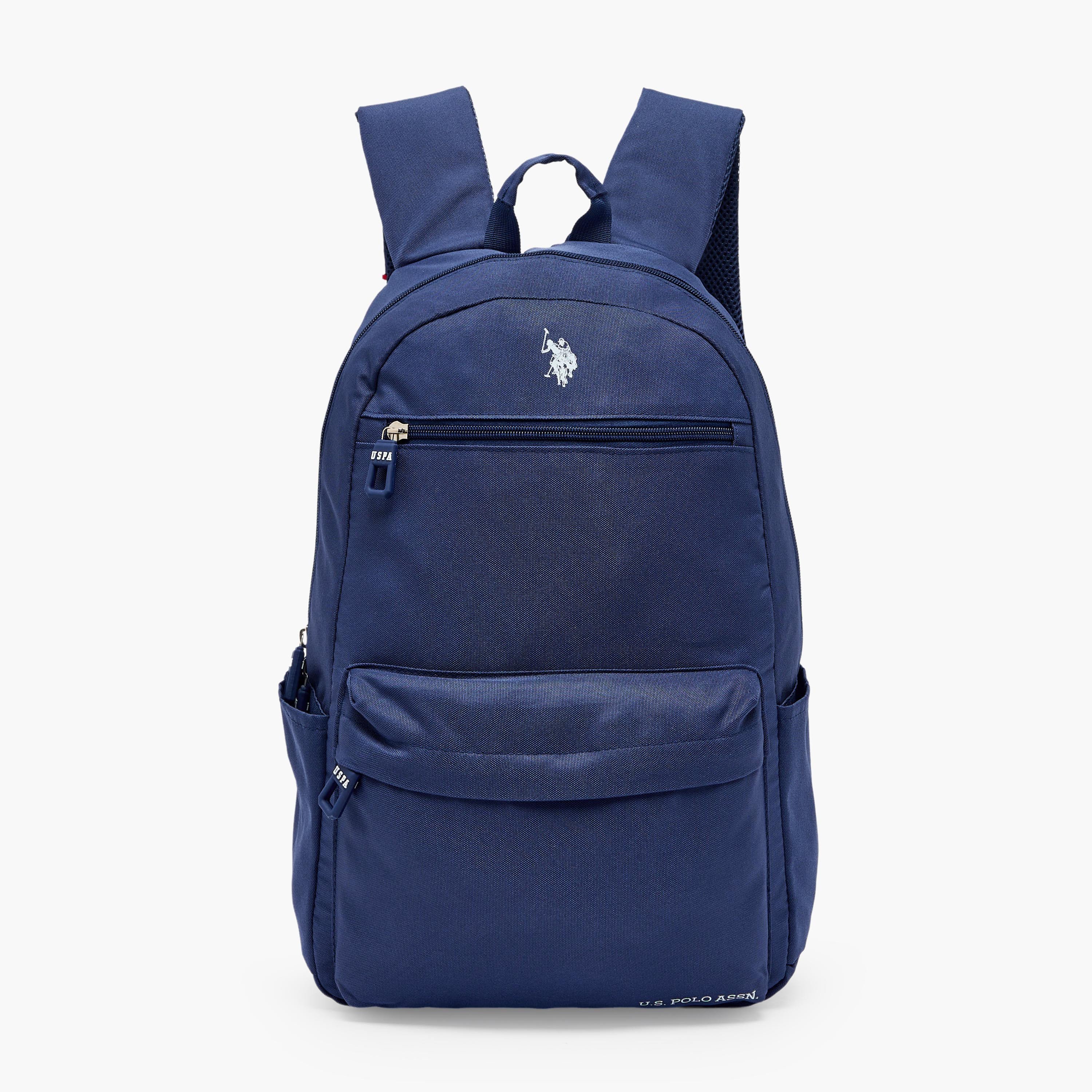 شنطة ظهر سادة بسحابات إغلاق للأولاد من سن 8 -13 سنة من يو إس بولو أسن - 18 بوصة-school-bagsandbackpacks-backpacks-image-1