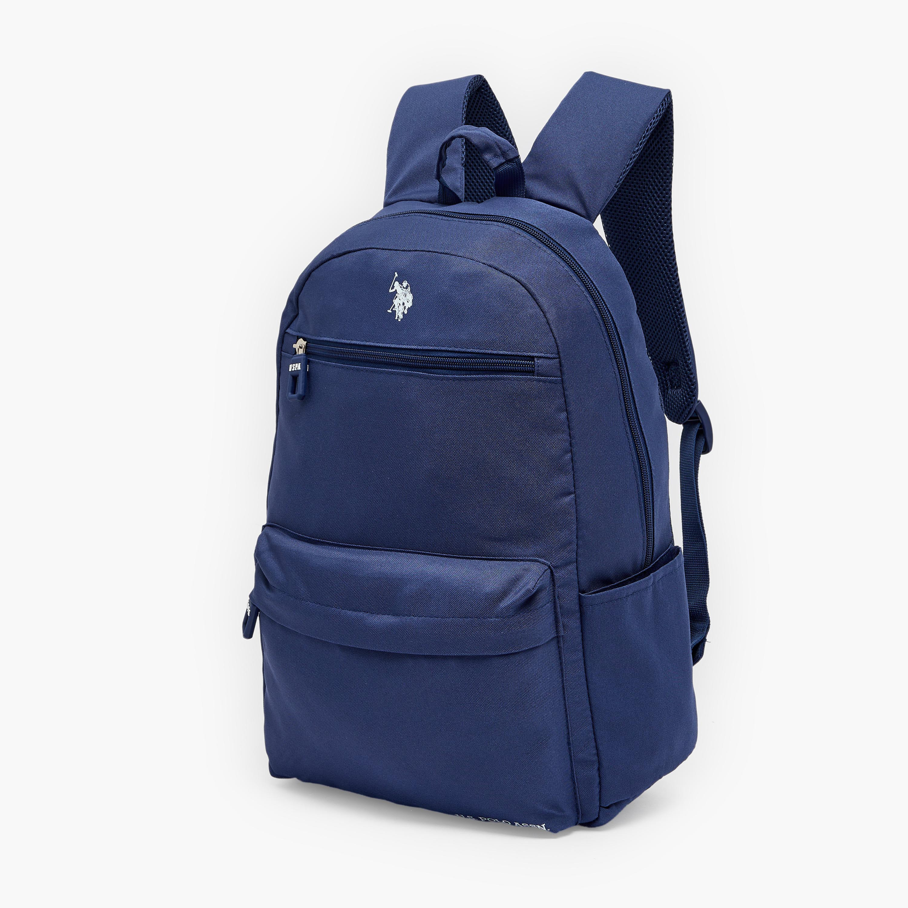 شنطة ظهر سادة بسحابات إغلاق للأولاد من سن 8 -13 سنة من يو إس بولو أسن - 18 بوصة-school-bagsandbackpacks-backpacks-image-2