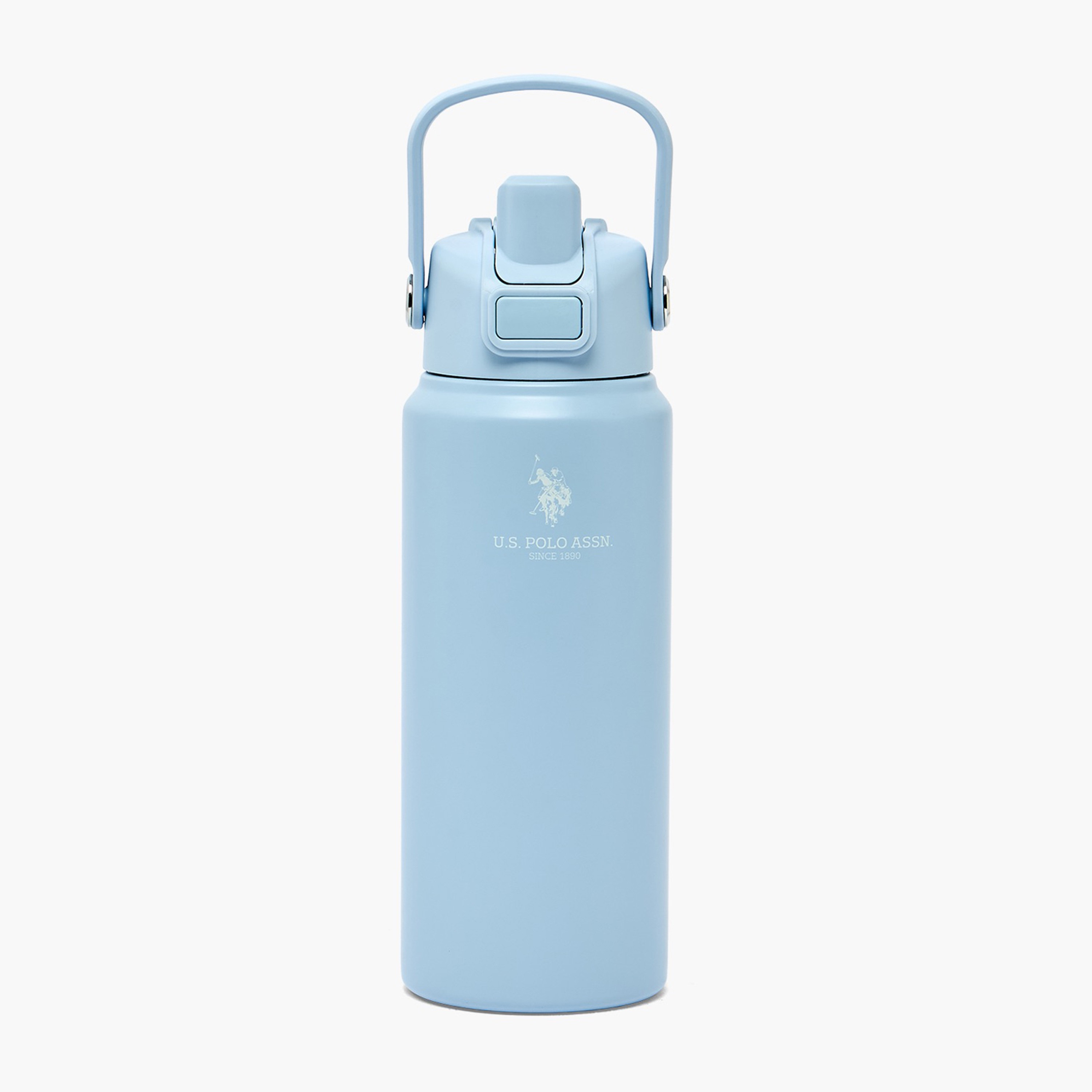 قارورة مياه ستانلس ستيل سادة بفتحة واسعة ومقبض من يو إس بولو أسن - 720 مل-school-waterbottles-image-1