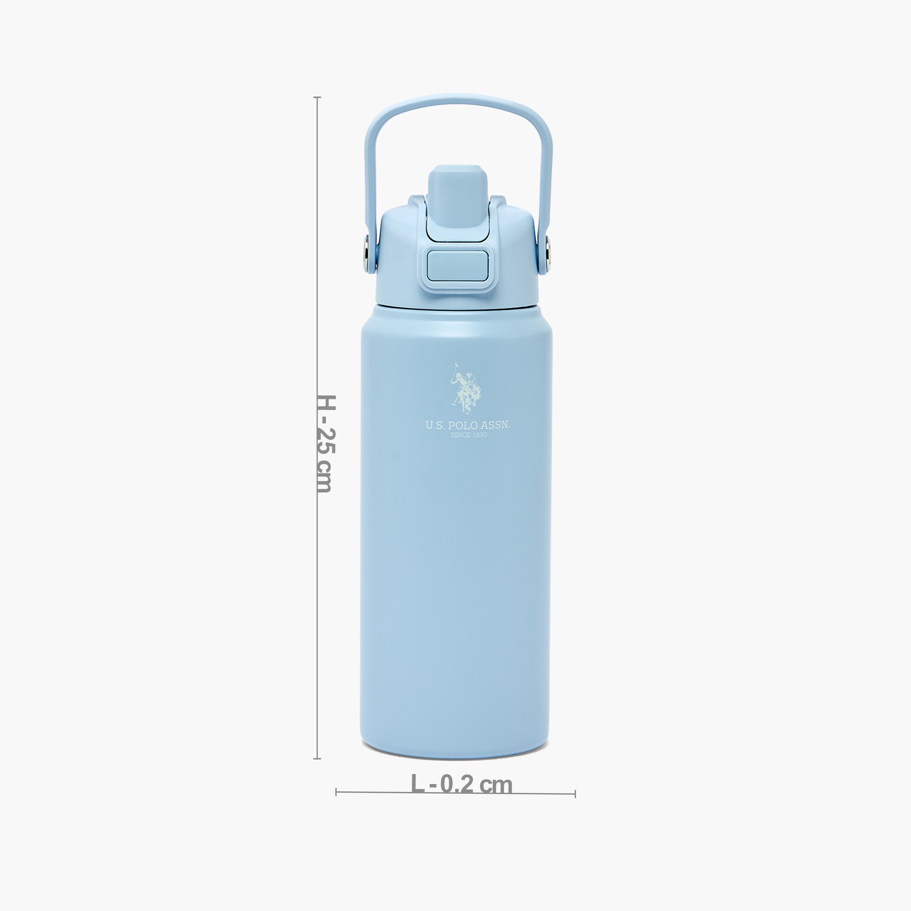 قارورة مياه ستانلس ستيل سادة بفتحة واسعة ومقبض من يو إس بولو أسن - 720 مل-school-waterbottles-image-3