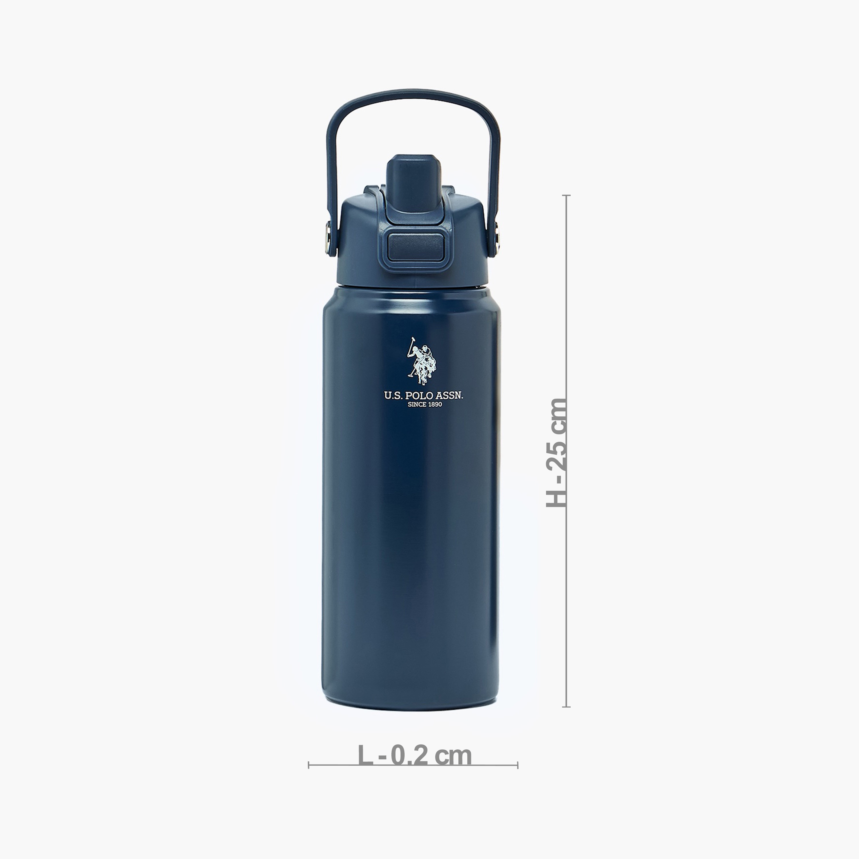 قارورة مياه ستانلس ستيل سادة بفوهة ومقبض من يو أس بولو أسن - 720 مل-school-waterbottles-image-4