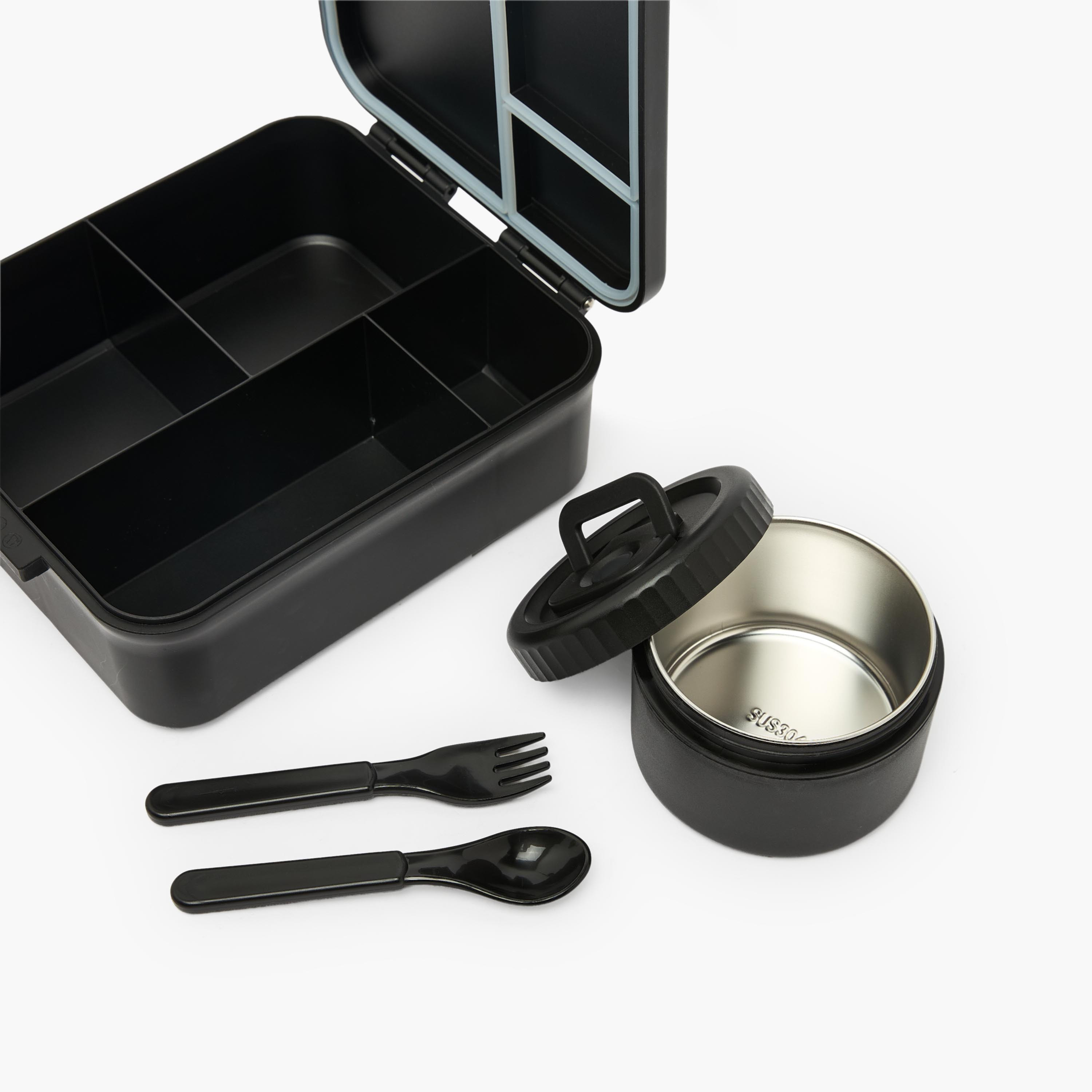 US POLO ASSN. Solid Bento Lunch Box for Boys with Soup Bowl - 1.7 L-school-lunchessentials-lunchboxes-image-5