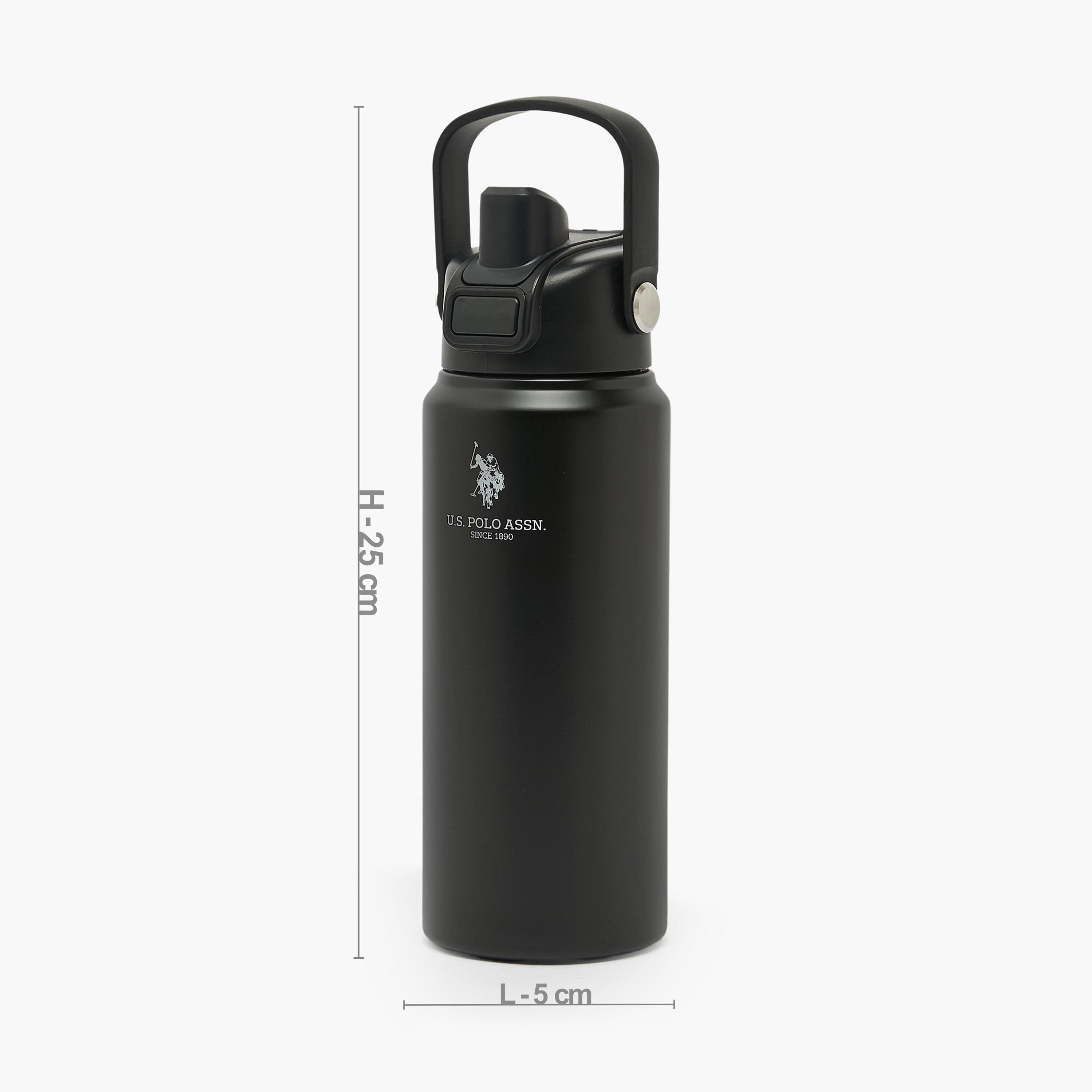 قارورة مياه ستانلس ستيل سادة بمقبض وفوهة من من يو إس بولو أسن - 720 مل-school-waterbottles-image-3