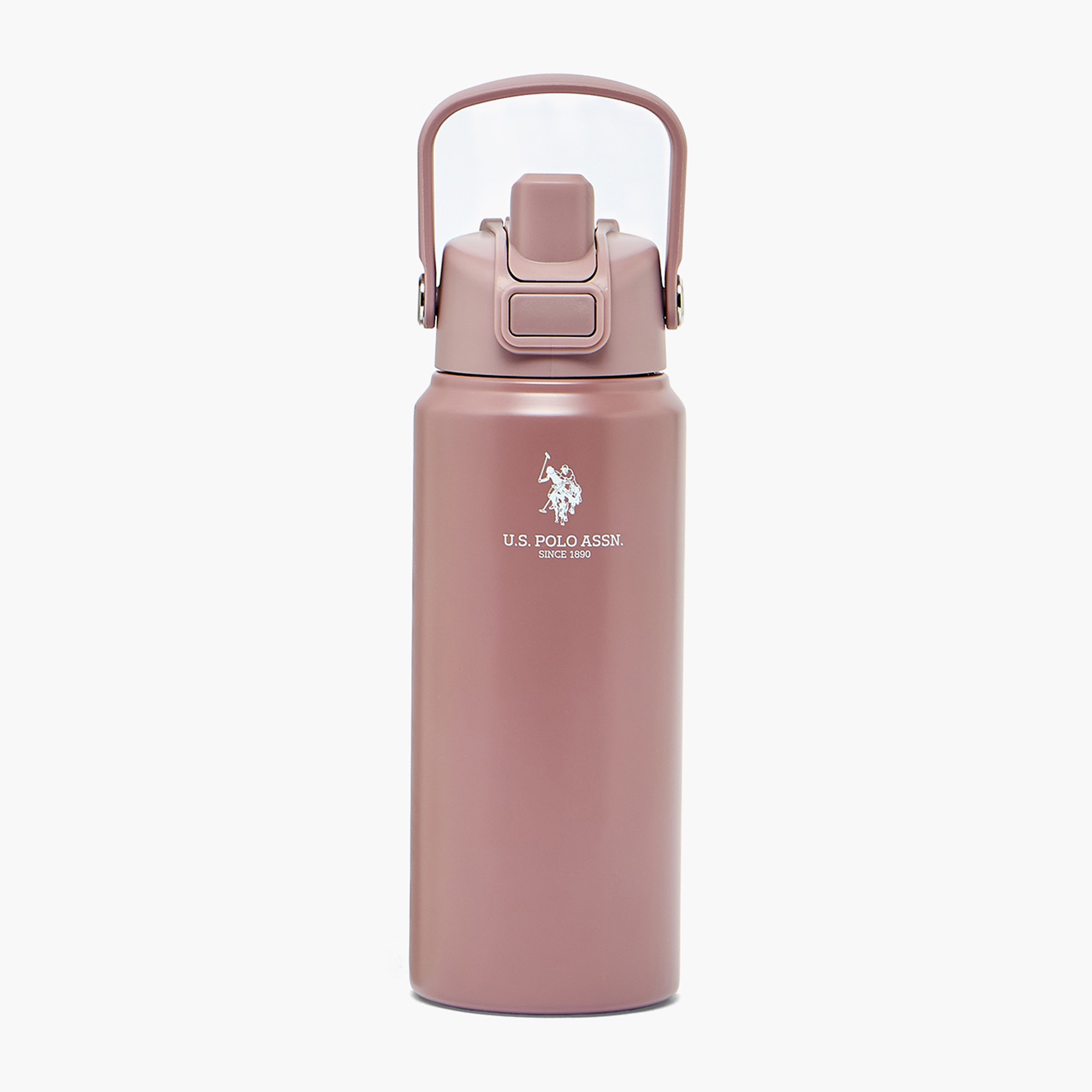 US POLO ASSN. Solid Stainless Steel Water Bottle with Spout and Handle - 720 ml-school-waterbottles-image-1