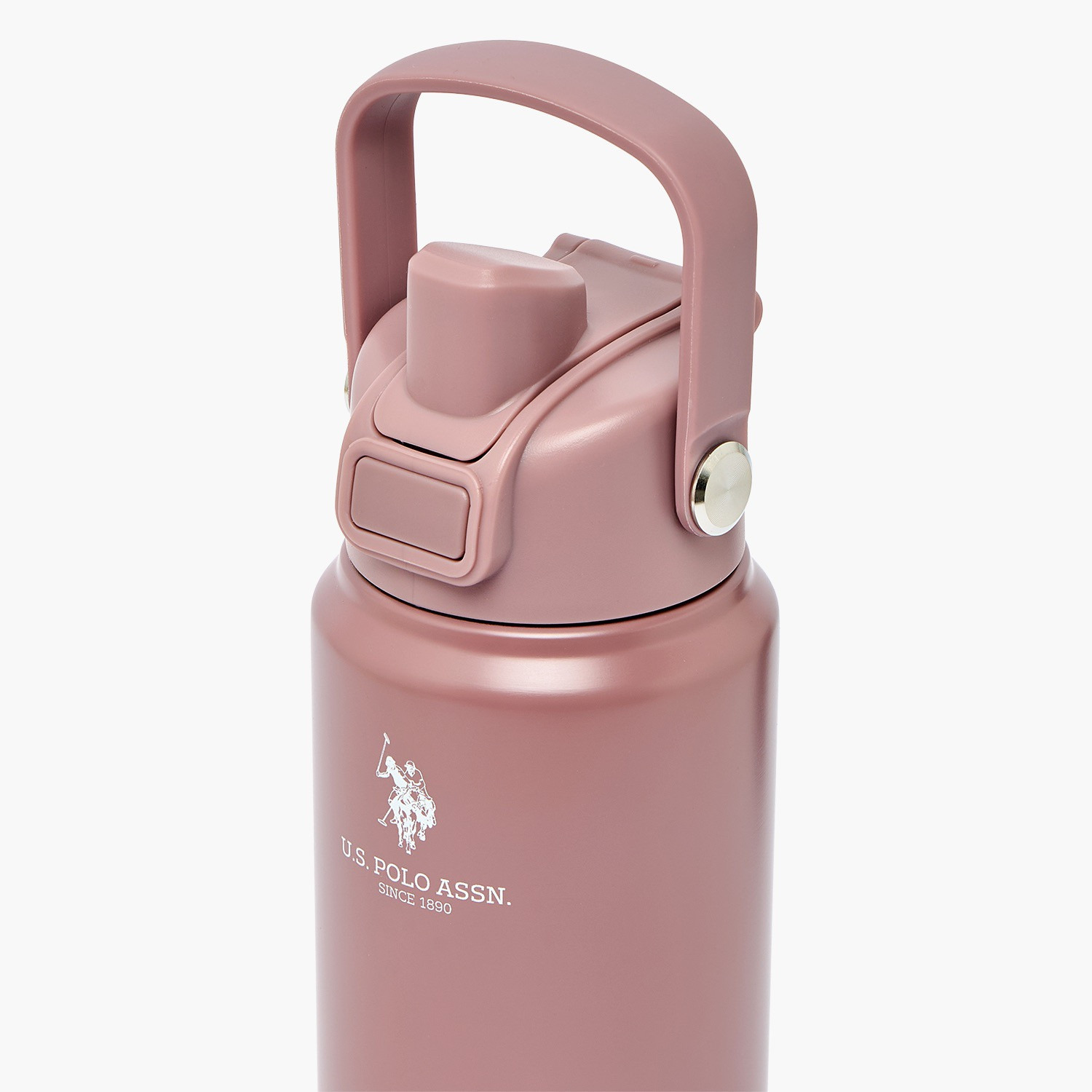 US POLO ASSN. Solid Stainless Steel Water Bottle with Spout and Handle - 720 ml-school-waterbottles-image-4