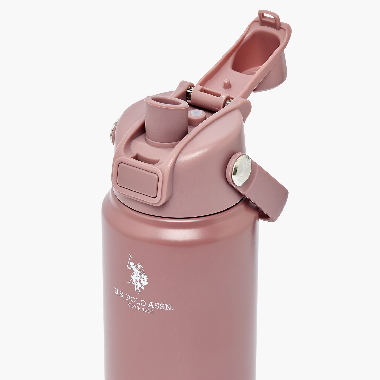 US POLO ASSN. Solid Stainless Steel Water Bottle with Spout and Handle - 720 ml-school-waterbottles-image-6