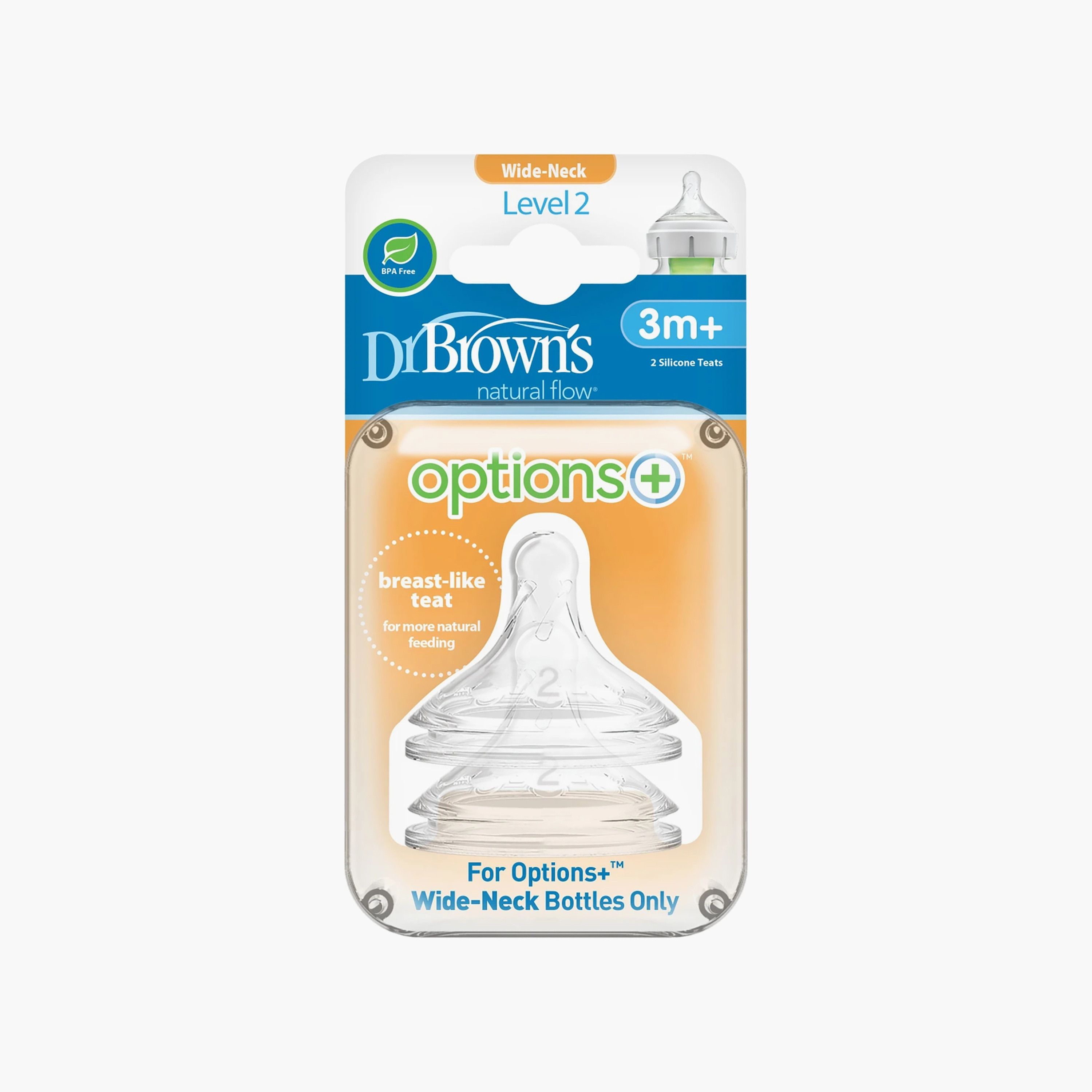 Dr. Brown's Options Plus Silicone Level Two Teat - Pack of 2, 3+ months-baby-feeding-feedingbottles-bottlesandteats-image-8