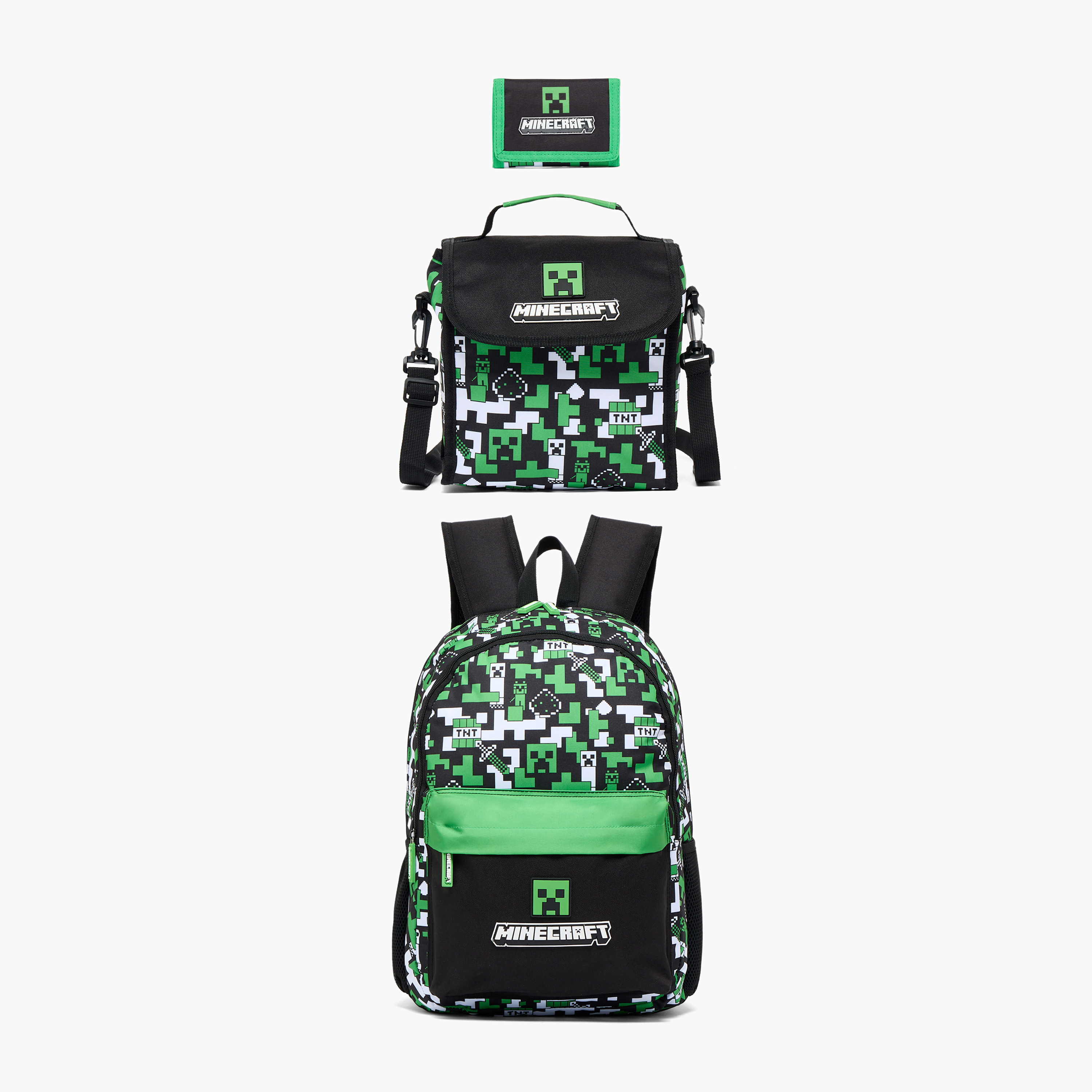 طقم شنطة ظهر مدرسية 3 قطع بطبعات للأولاد بعمر 13 سنة فأكثر من ماينكرافت-school-bagsandbackpacks-backpacks-image-2
