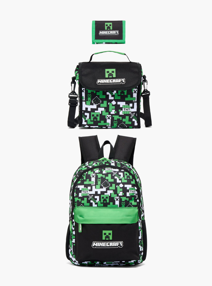 طقم شنطة ظهر مدرسية 3 قطع بطبعات للأولاد بعمر 13 سنة فأكثر من ماينكرافت-school-bagsandbackpacks-backpacks-image-2