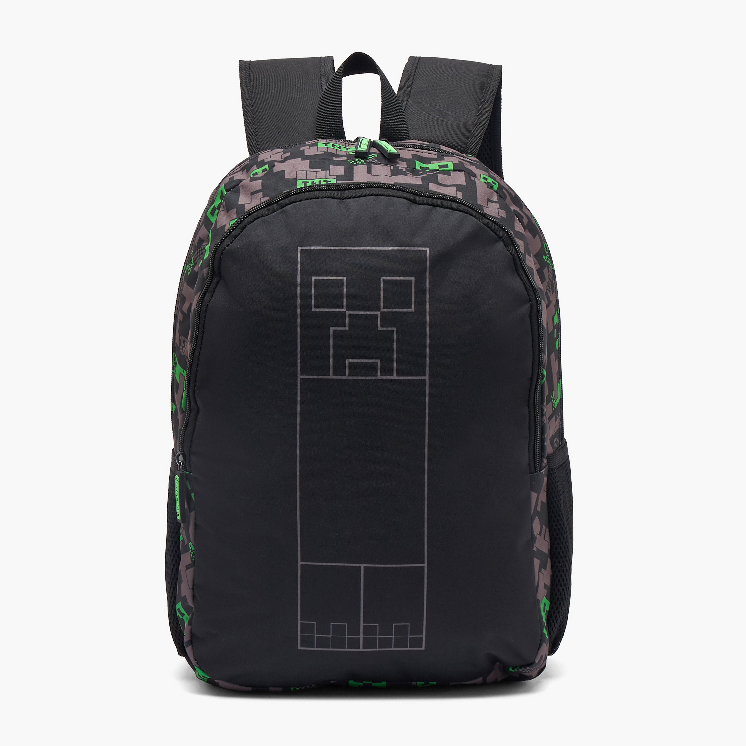Minecraft Pixelated Print Backpack for Boys 13 Years+ with Padded Shoulder Straps-boys-accessories-bagsandbackpacks-image-1