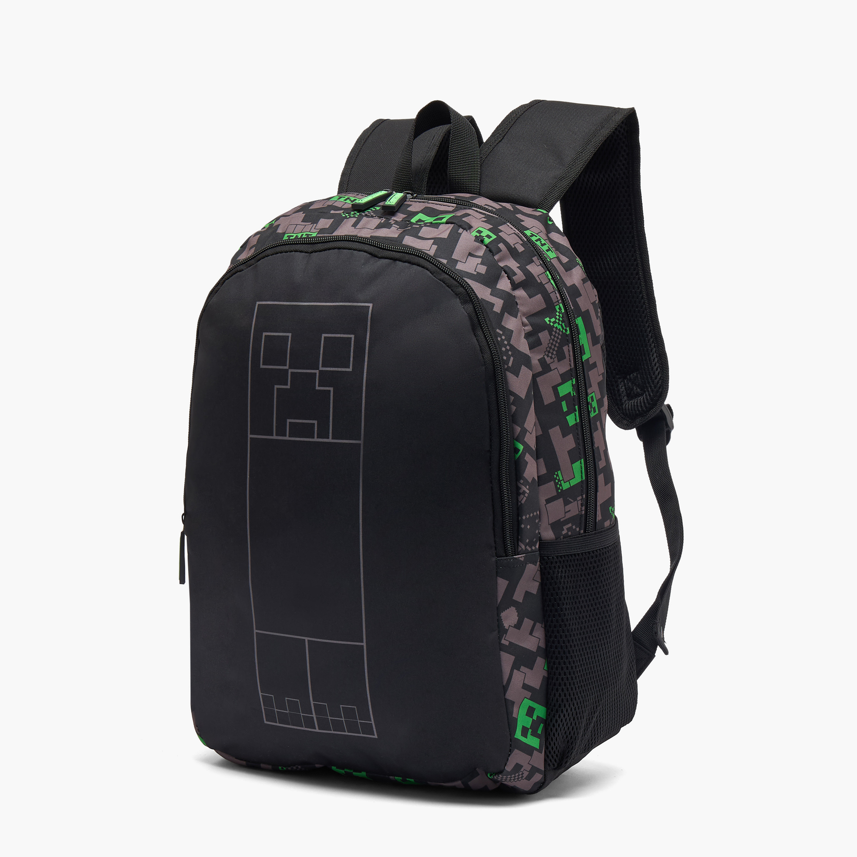 Minecraft Pixelated Print Backpack for Boys 13 Years+ with Padded Shoulder Straps-boys-accessories-bagsandbackpacks-image-5