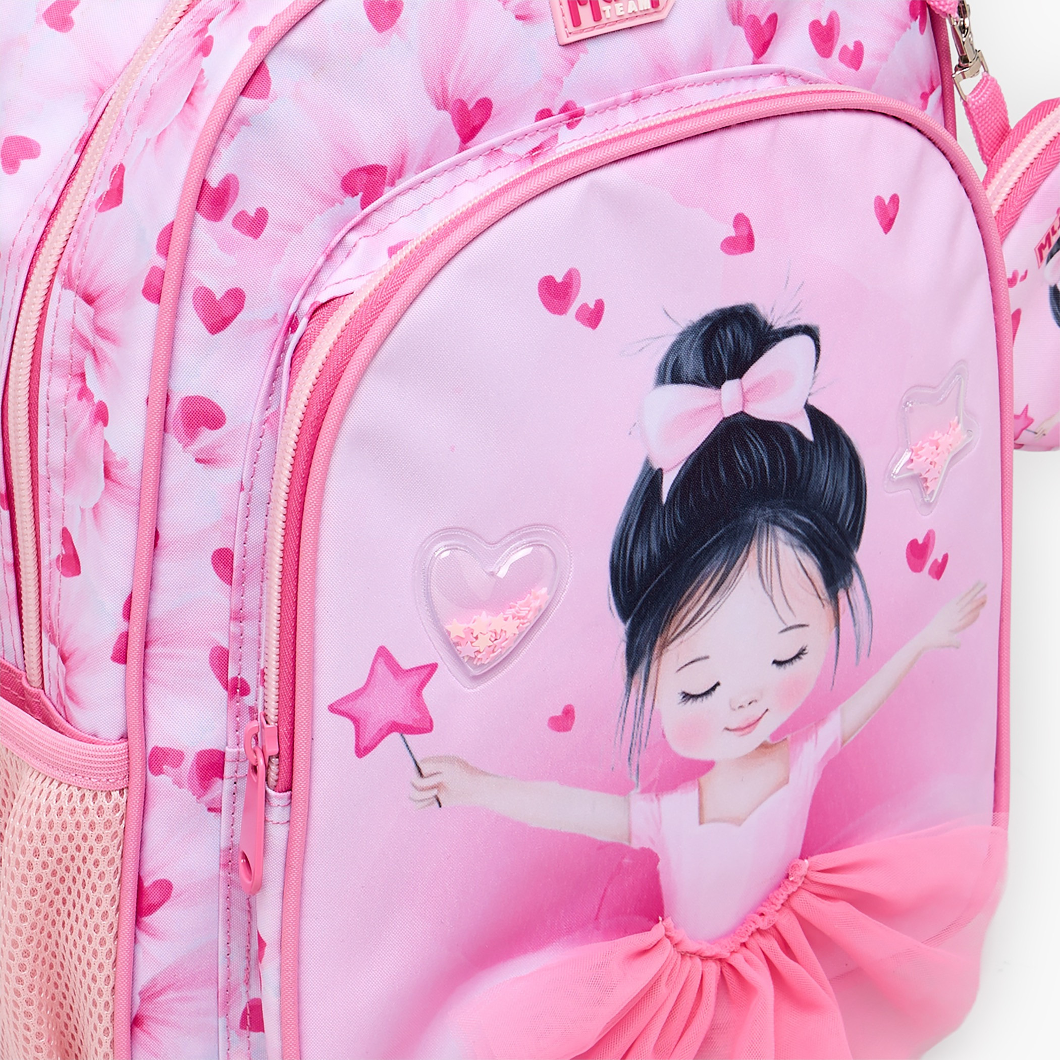 MustTeam Ballerina Print Backpack for Girls 2-5 Years with Adjustable Straps - 12 inches-school-bagsandbackpacks-backpacks-image-4