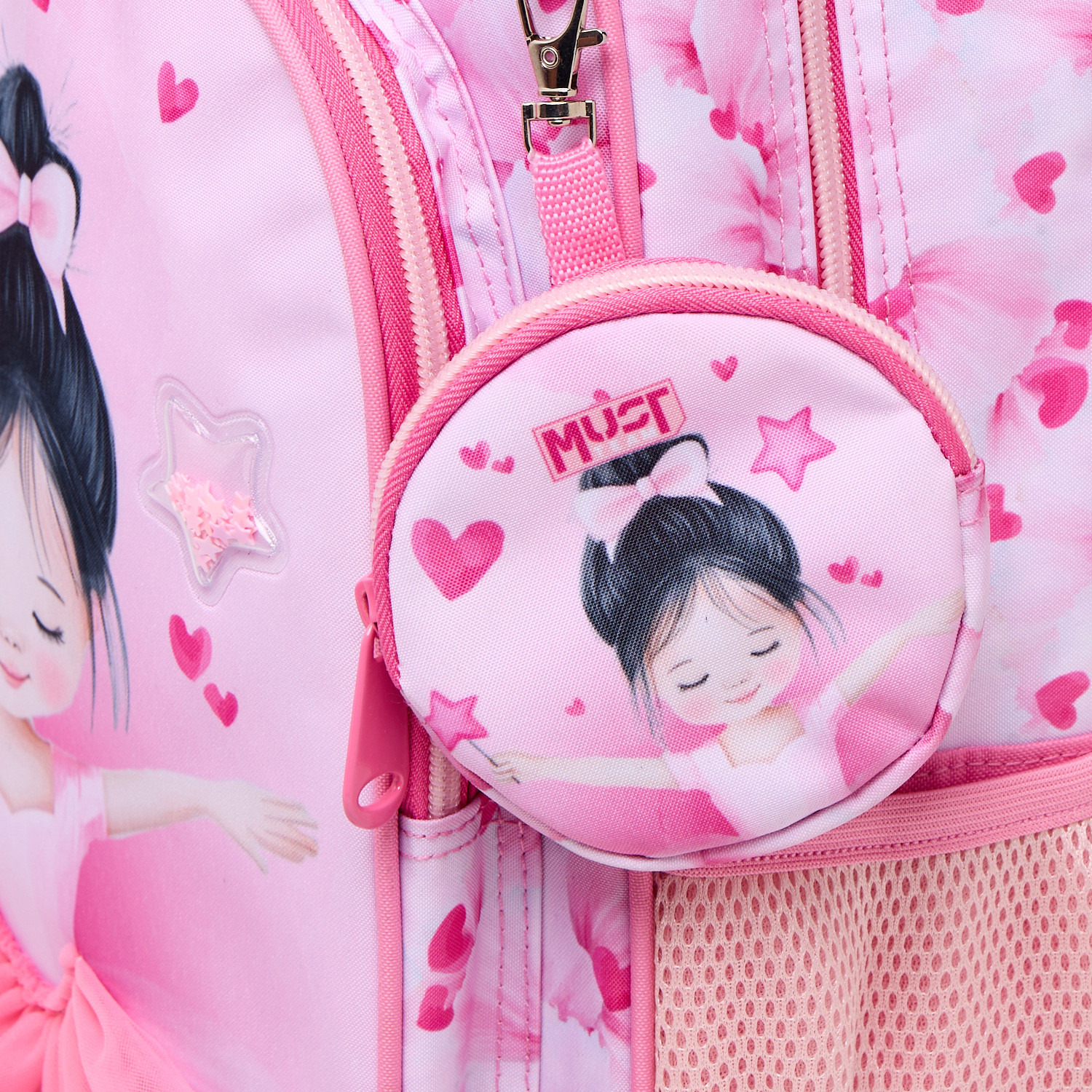 MustTeam Ballerina Print Backpack for Girls 2-5 Years with Adjustable Straps - 12 inches-school-bagsandbackpacks-backpacks-image-5