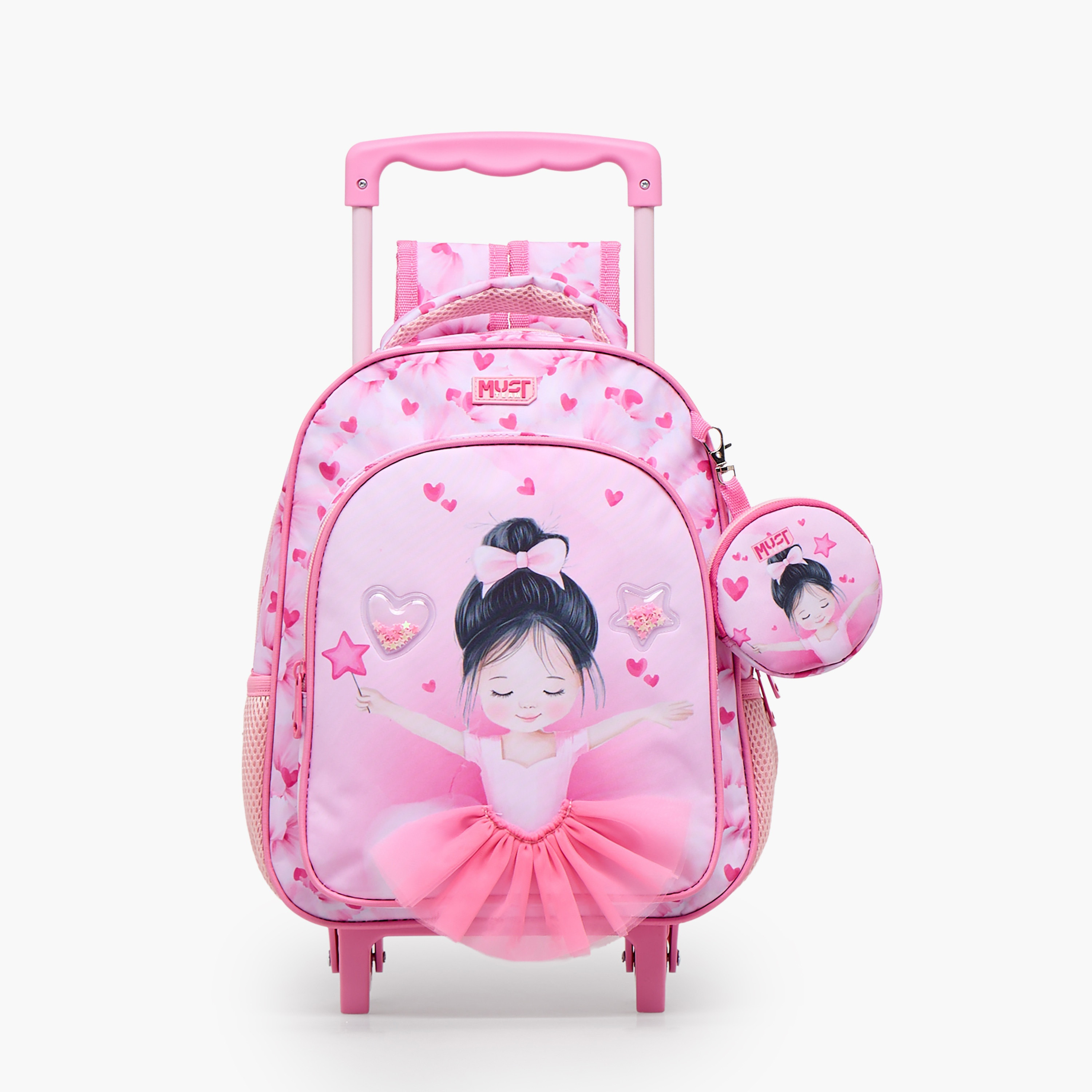 شنطة ترولي بطبعة باليرينا للبنات من 2 - 5 سنوات مع مقبض قابل للسحب من ماست تيم - 12 بوصة-school-bagsandbackpacks-trolleybags-image-1