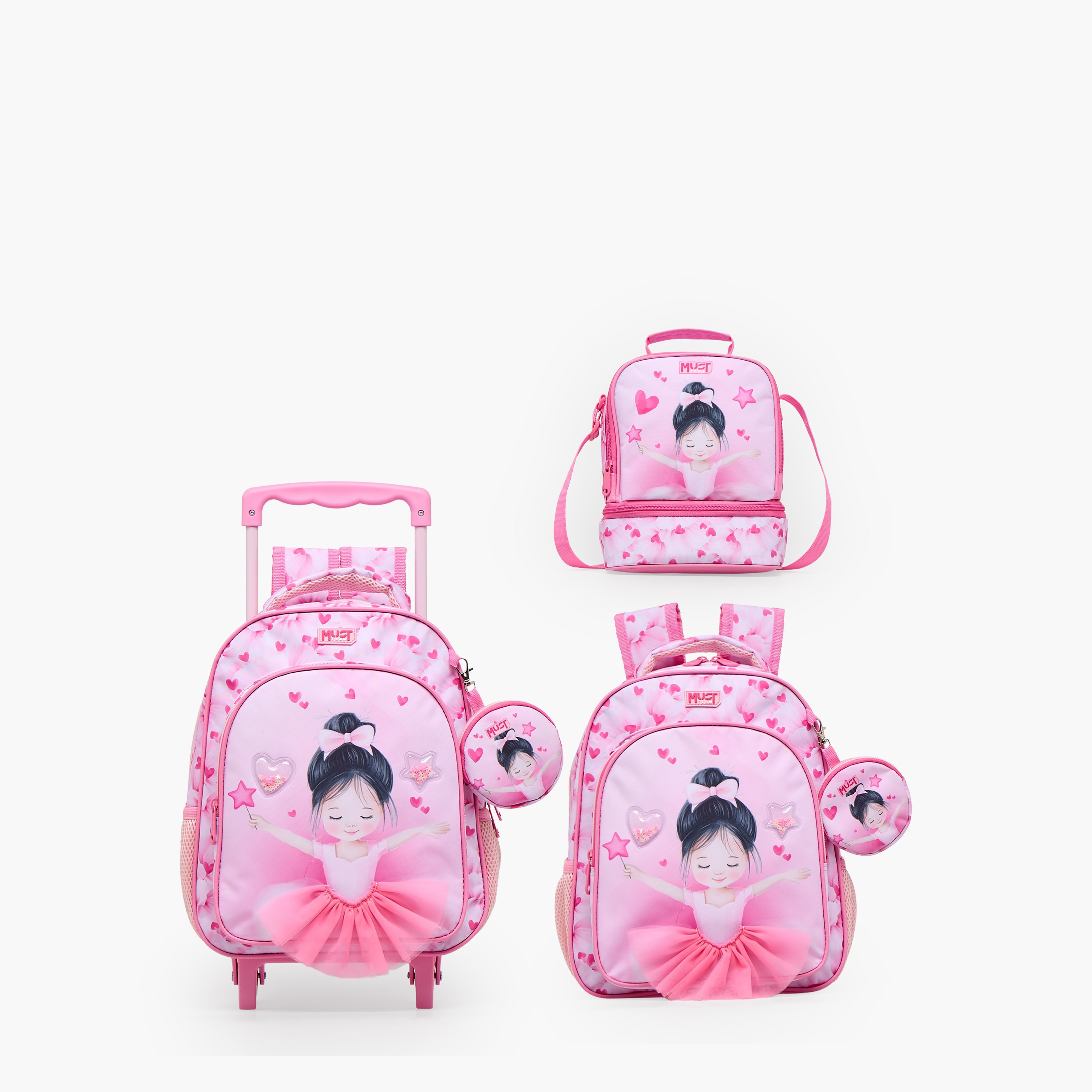 شنطة ترولي بطبعة باليرينا للبنات من 2 - 5 سنوات مع مقبض قابل للسحب من ماست تيم - 12 بوصة-school-bagsandbackpacks-trolleybags-image-13