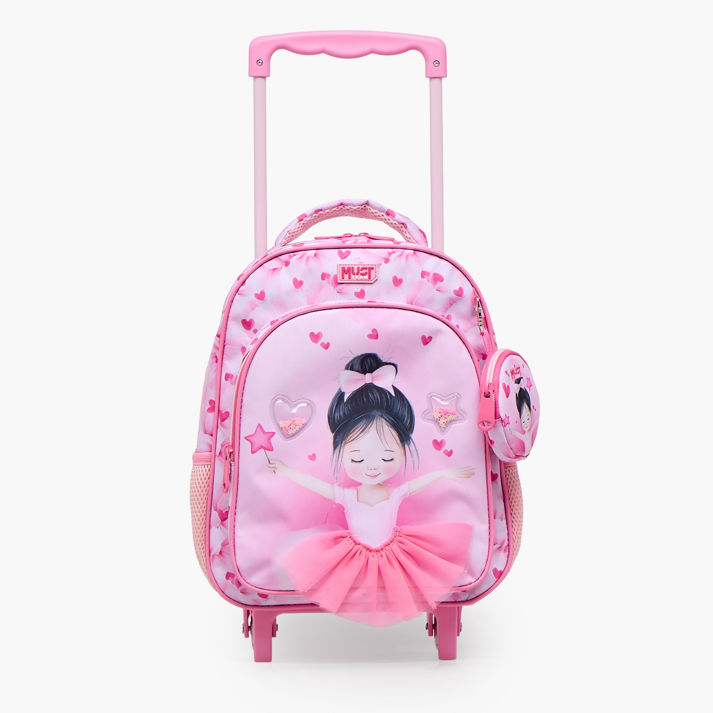 شنطة ترولي بطبعة باليرينا للبنات من 2 - 5 سنوات مع مقبض قابل للسحب من ماست تيم - 12 بوصة-school-bagsandbackpacks-trolleybags-image-4