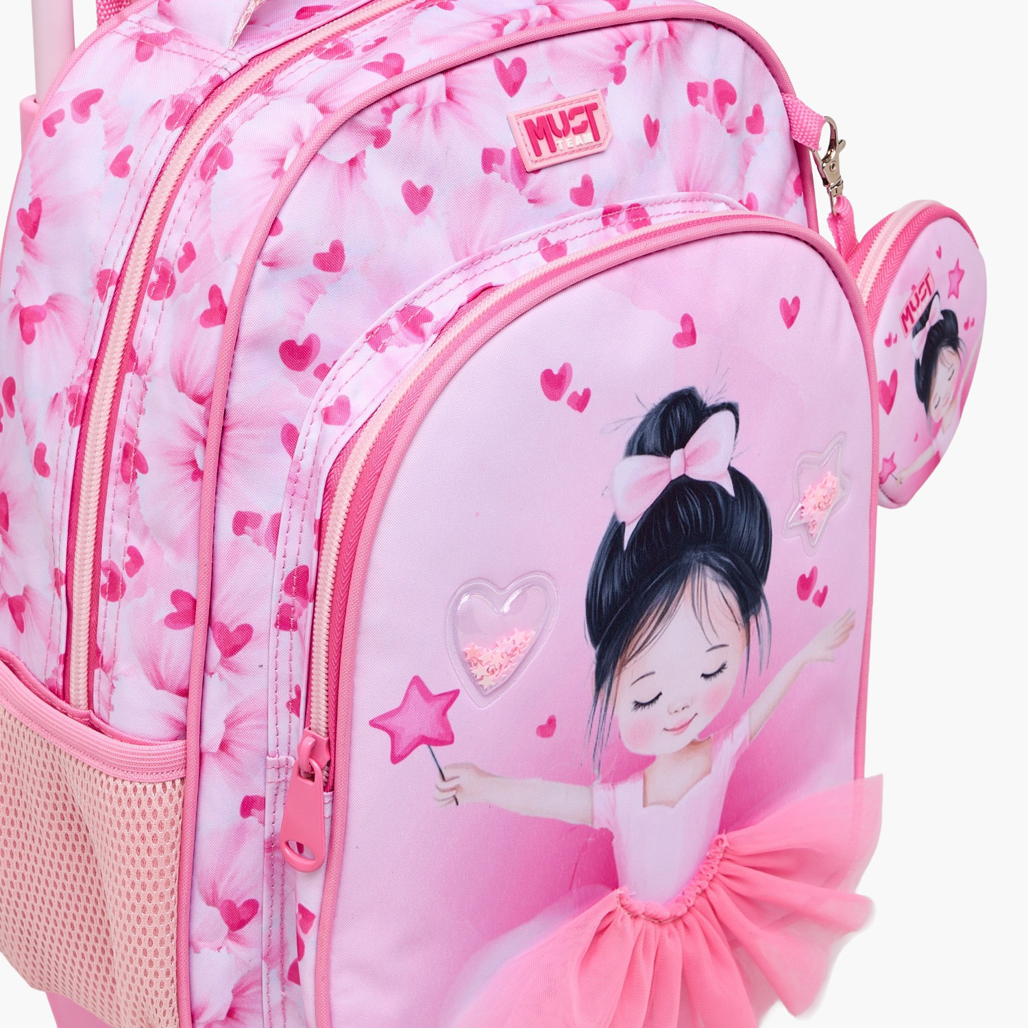 شنطة ترولي بطبعة باليرينا للبنات من 2 - 5 سنوات مع مقبض قابل للسحب من ماست تيم - 12 بوصة-school-bagsandbackpacks-trolleybags-image-5