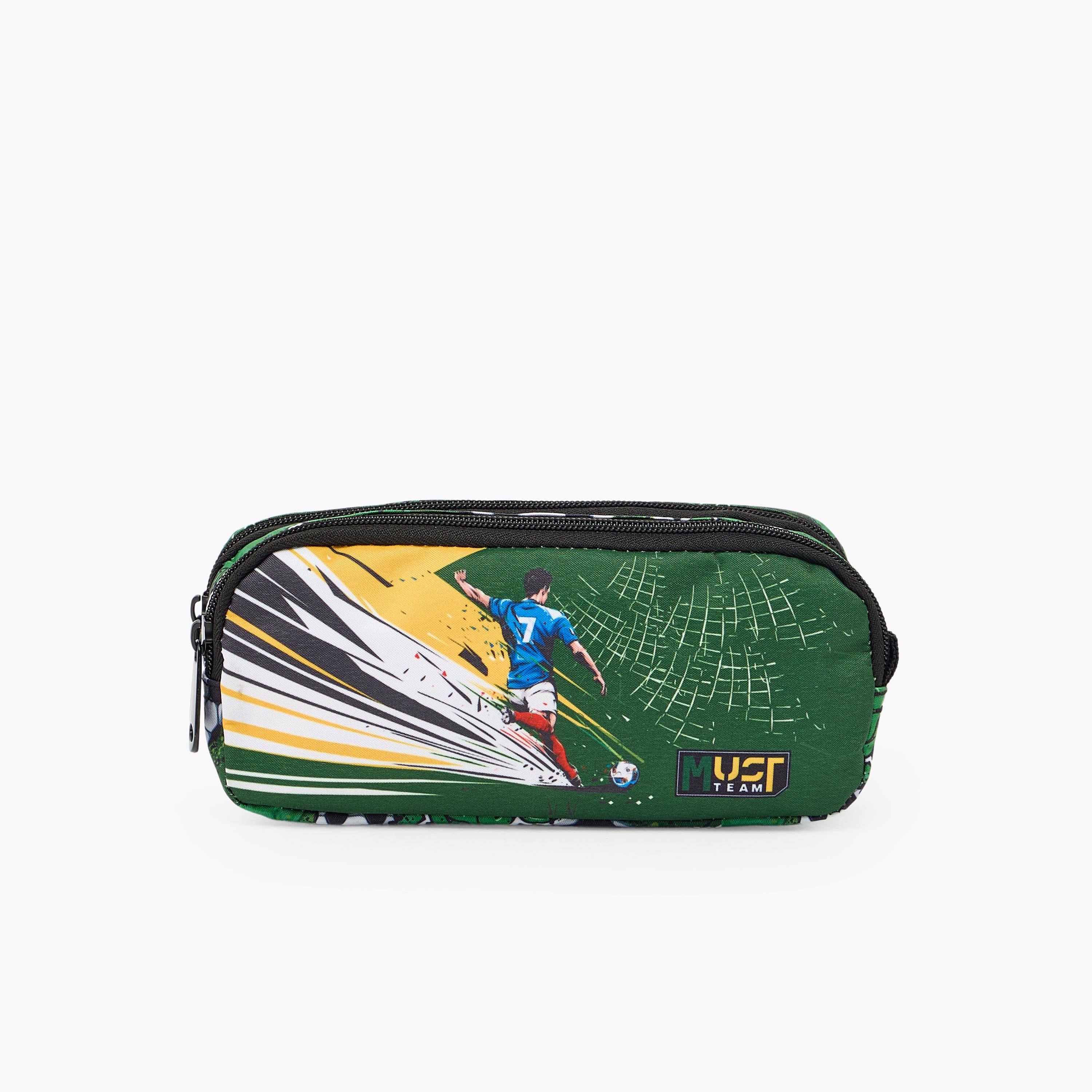 MustTeam Football Print Pencil Pouch with 2 Compartments-school-stationery-pencilcases-image-1