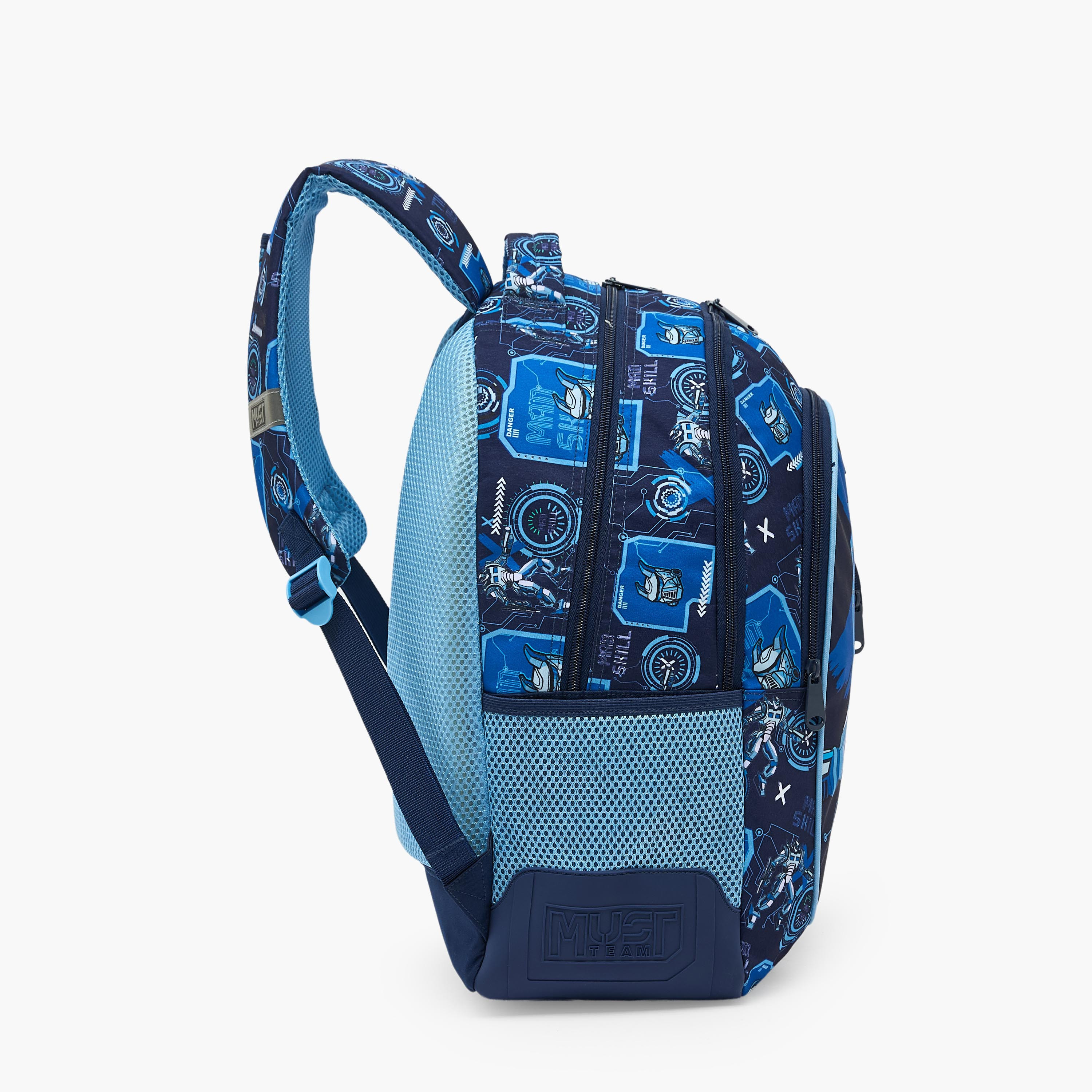 MustTeam Robot Print Backpack for Boys 5-8 Years with Padded Shoulder Straps - 17 inches-school-bagsandbackpacks-backpacks-image-10