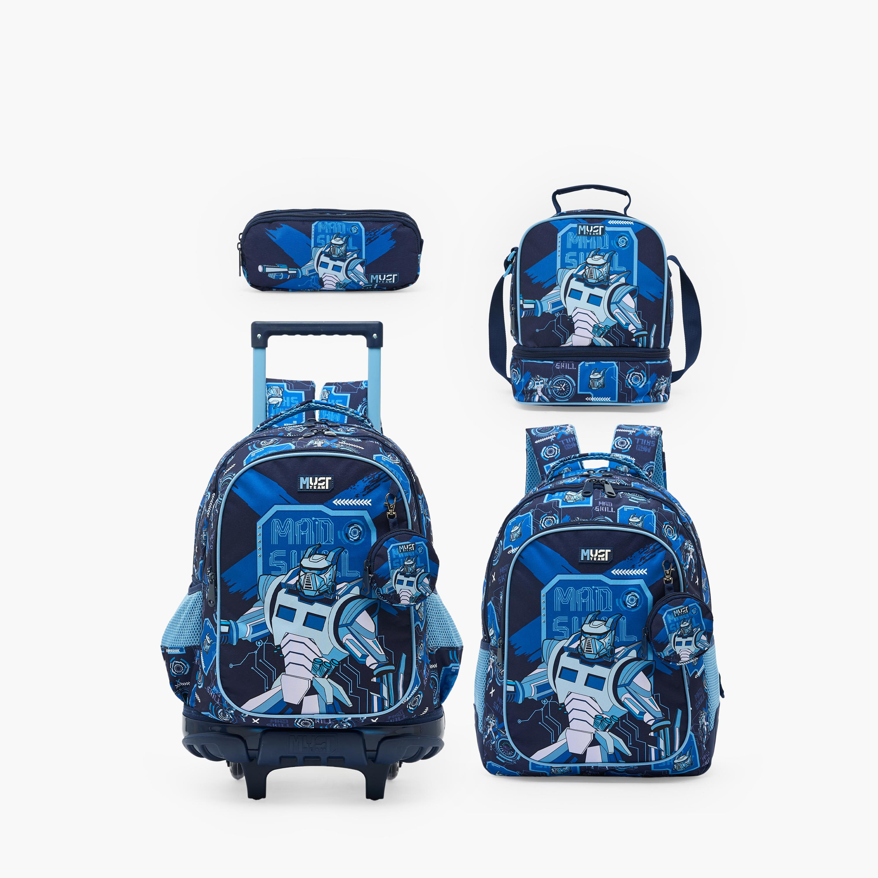 MustTeam Robot Print Backpack for Boys 5-8 Years with Padded Shoulder Straps - 17 inches-school-bagsandbackpacks-backpacks-image-12