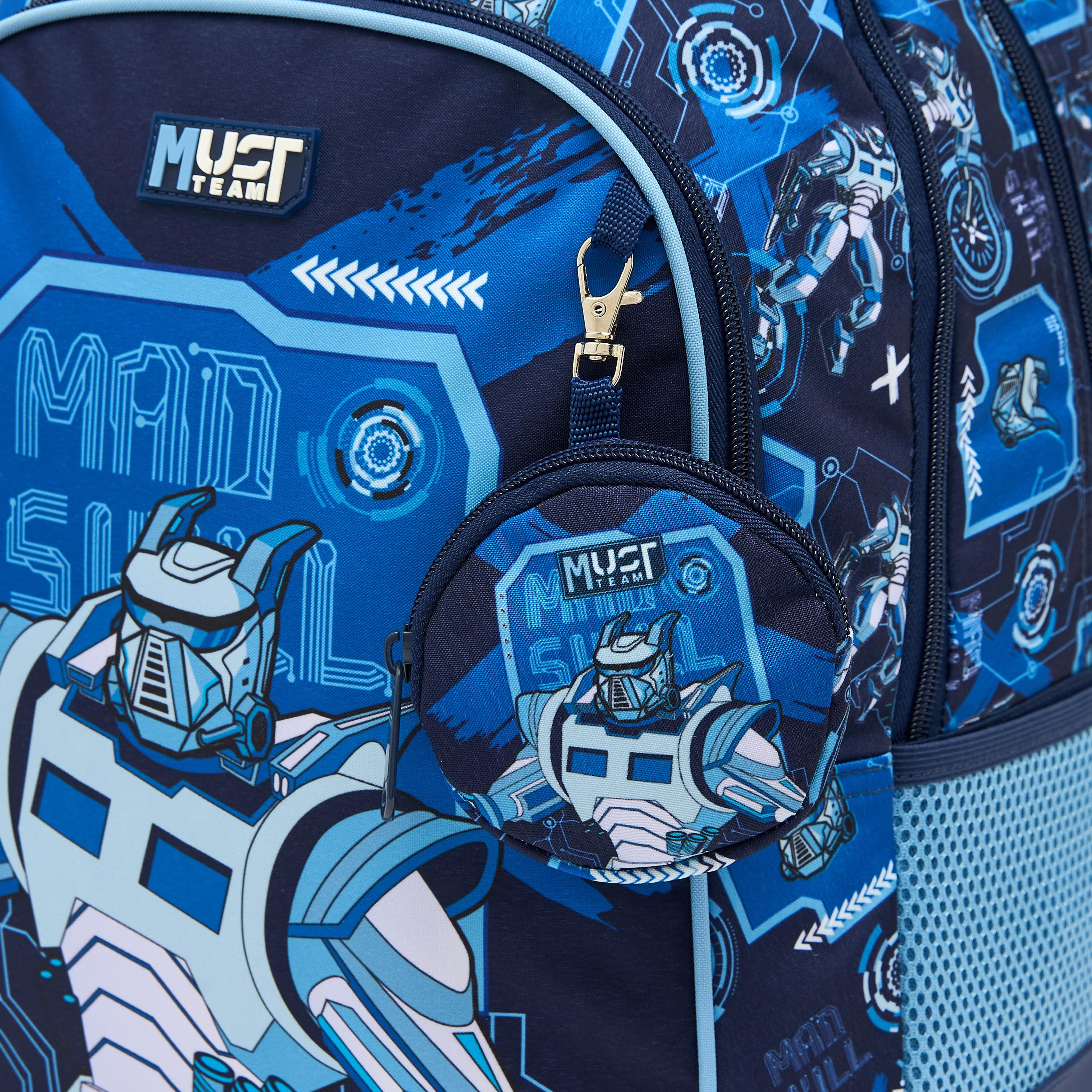 MustTeam Robot Print Backpack for Boys 5-8 Years with Padded Shoulder Straps - 17 inches-school-bagsandbackpacks-backpacks-image-4