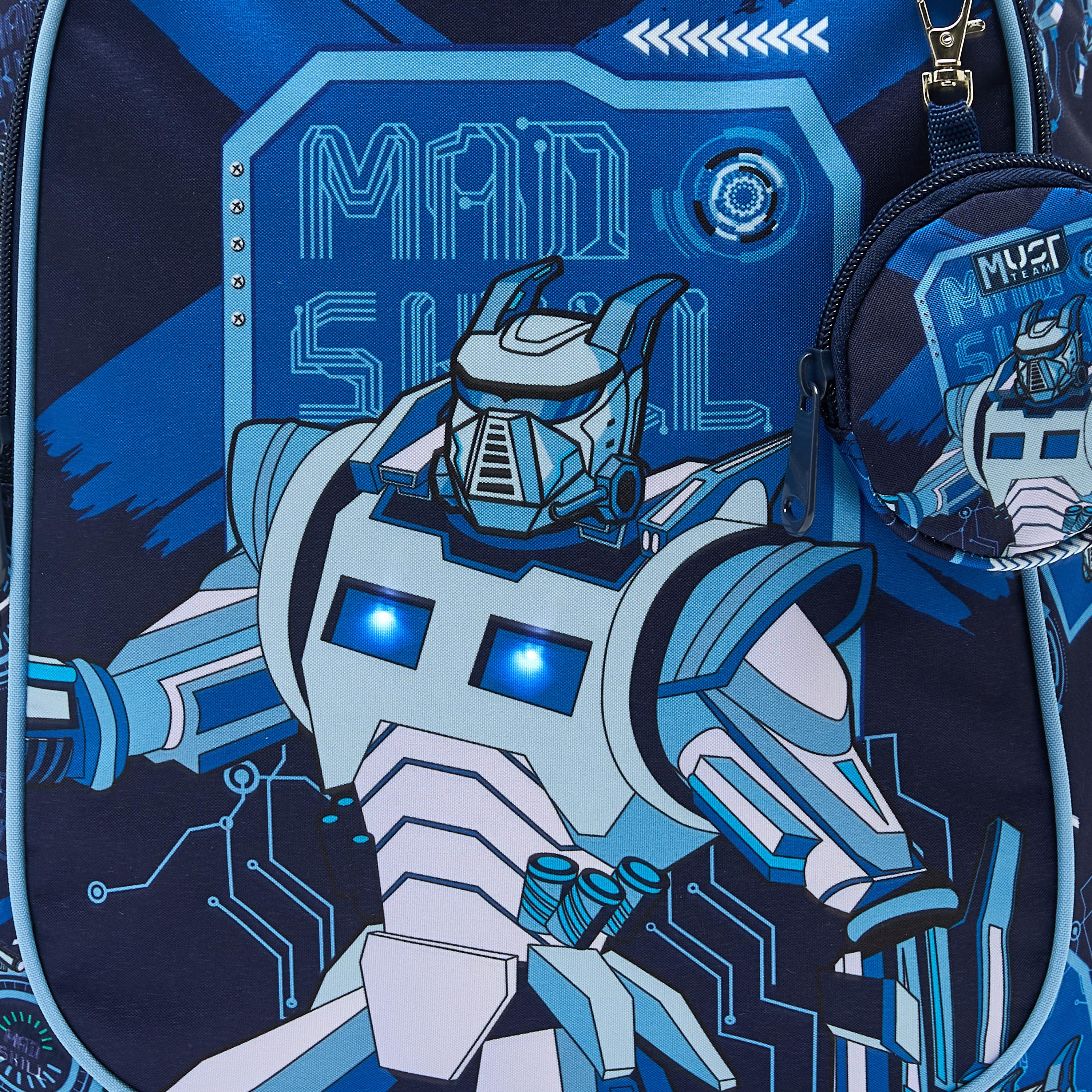 MustTeam Robot Print Backpack for Boys 5-8 Years with Padded Shoulder Straps - 17 inches-school-bagsandbackpacks-backpacks-image-6