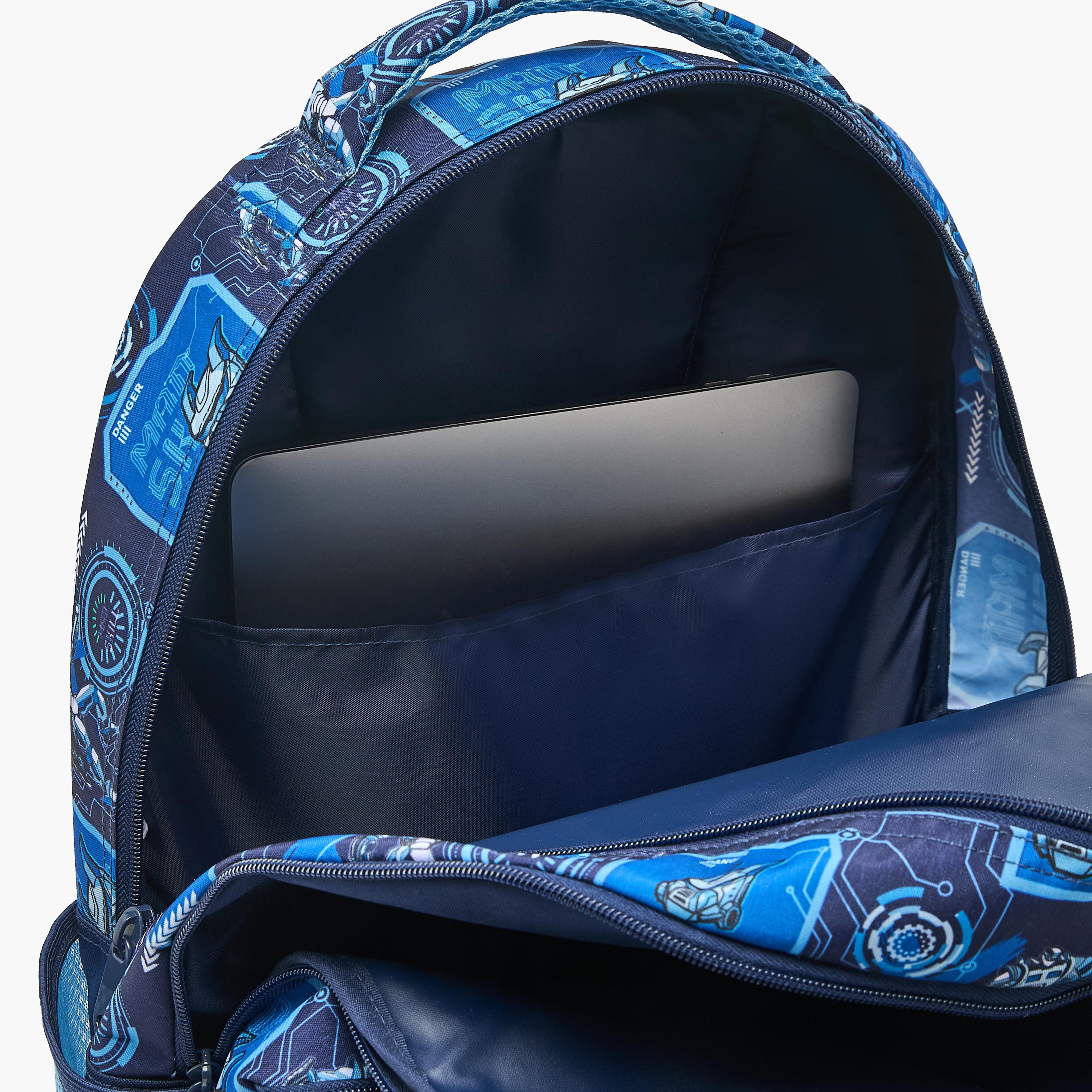 MustTeam Robot Print Backpack for Boys 5-8 Years with Padded Shoulder Straps - 17 inches-school-bagsandbackpacks-backpacks-image-7
