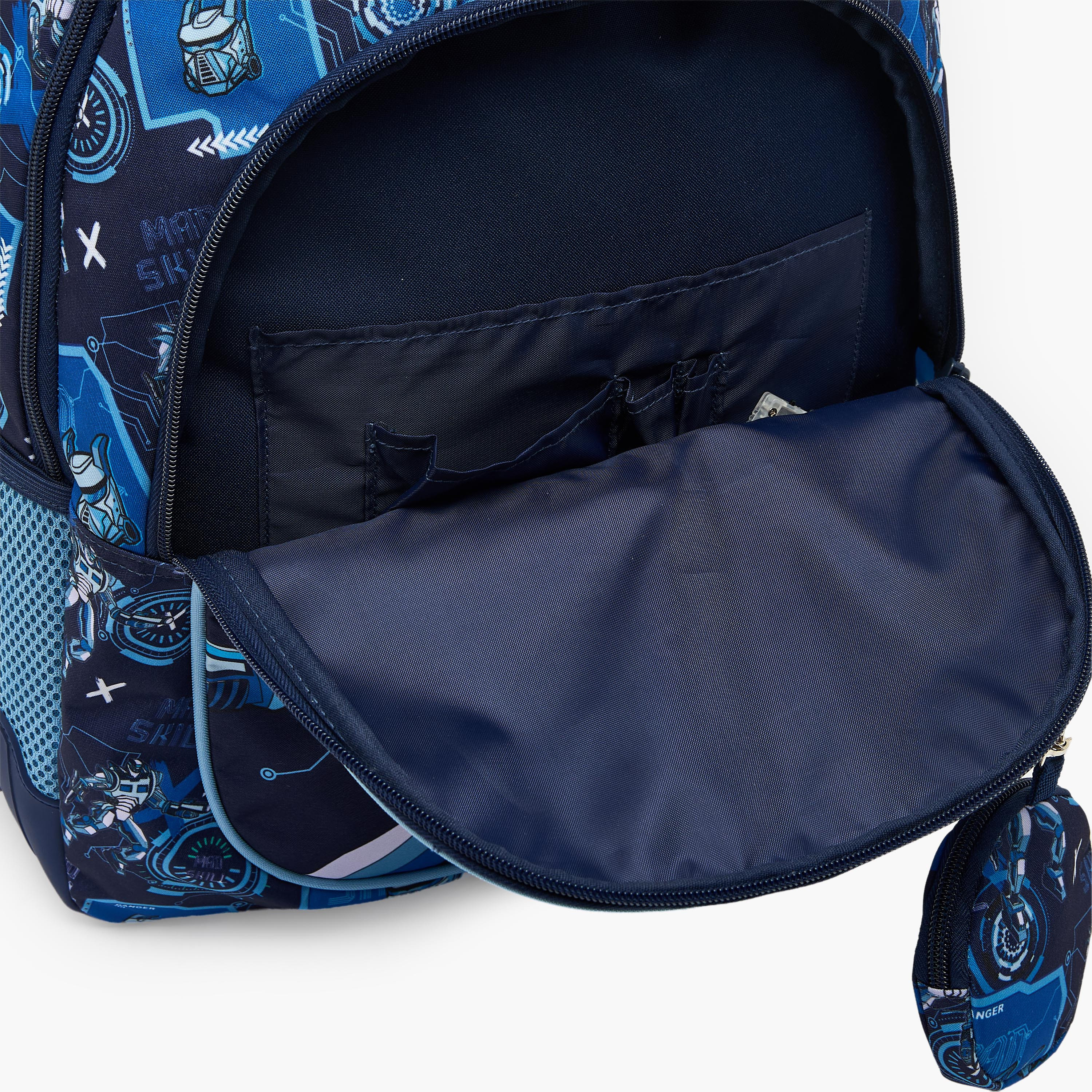MustTeam Robot Print Backpack for Boys 5-8 Years with Padded Shoulder Straps - 17 inches-school-bagsandbackpacks-backpacks-image-8