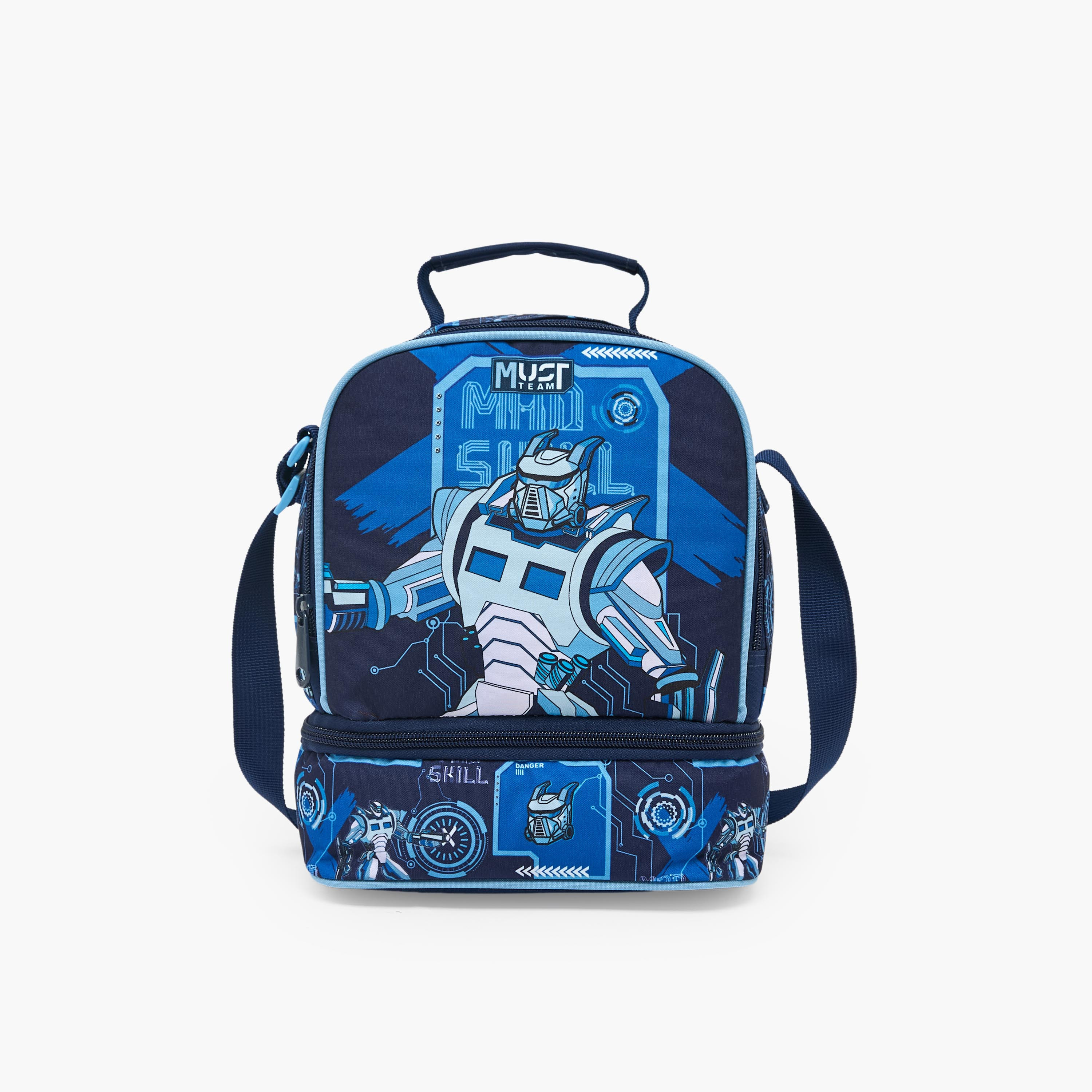 شنطة غداء بحزام قابل للفصل وبطبعات للأولاد من سن 5-8 سنوات من ماست تيم-school-lunchessentials-lunchbags-image-1