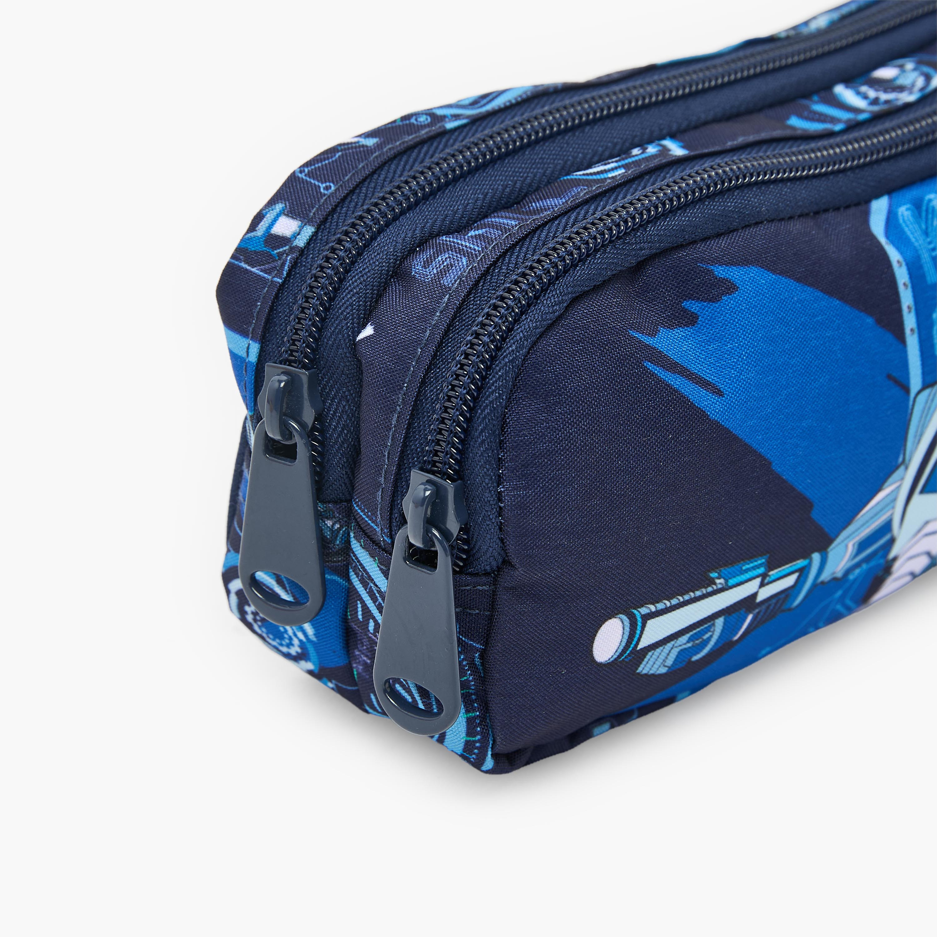 MustTeam Robot Print Pencil Pouch with 2 Compartments-school-stationery-pencilcases-image-5