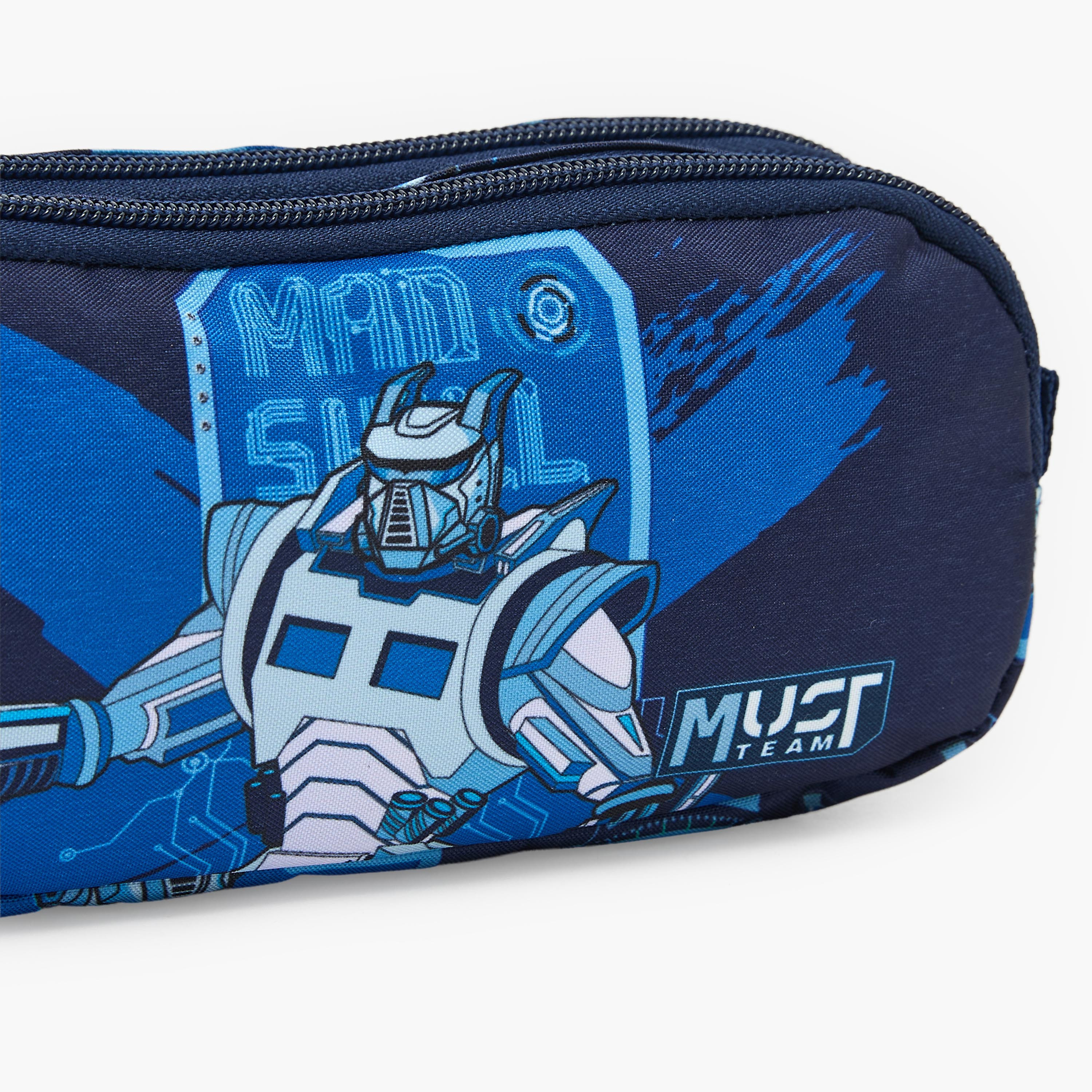 MustTeam Robot Print Pencil Pouch with 2 Compartments-school-stationery-pencilcases-image-6