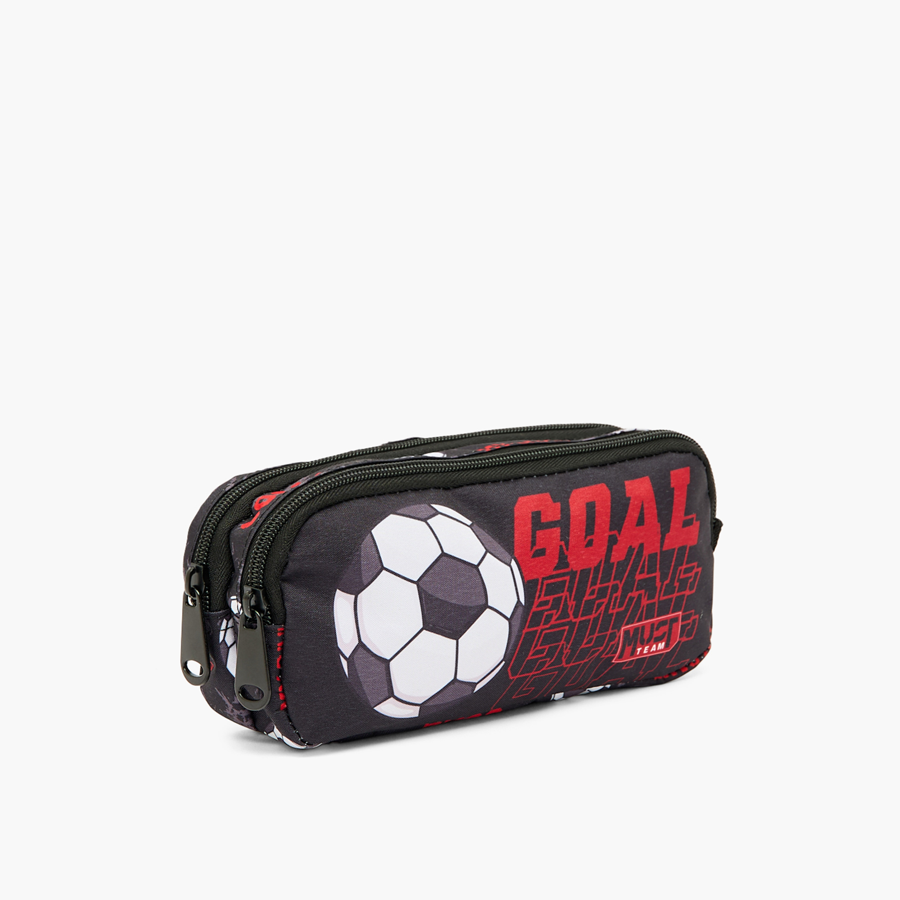MustTeam Football Print Pencil Pouch with Two Compartment-school-stationery-pencilcases-image-3