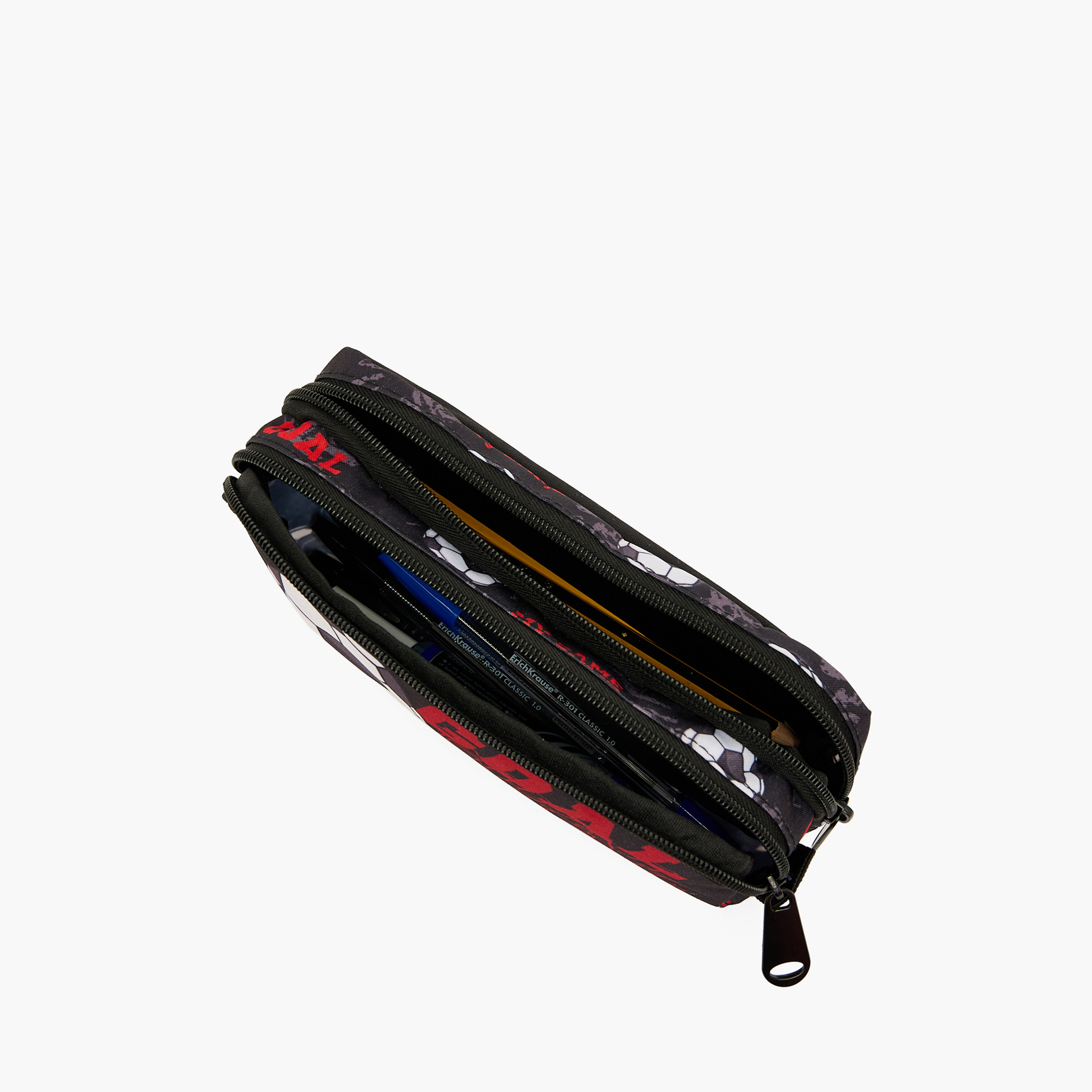 MustTeam Football Print Pencil Pouch with Two Compartment-school-stationery-pencilcases-image-7