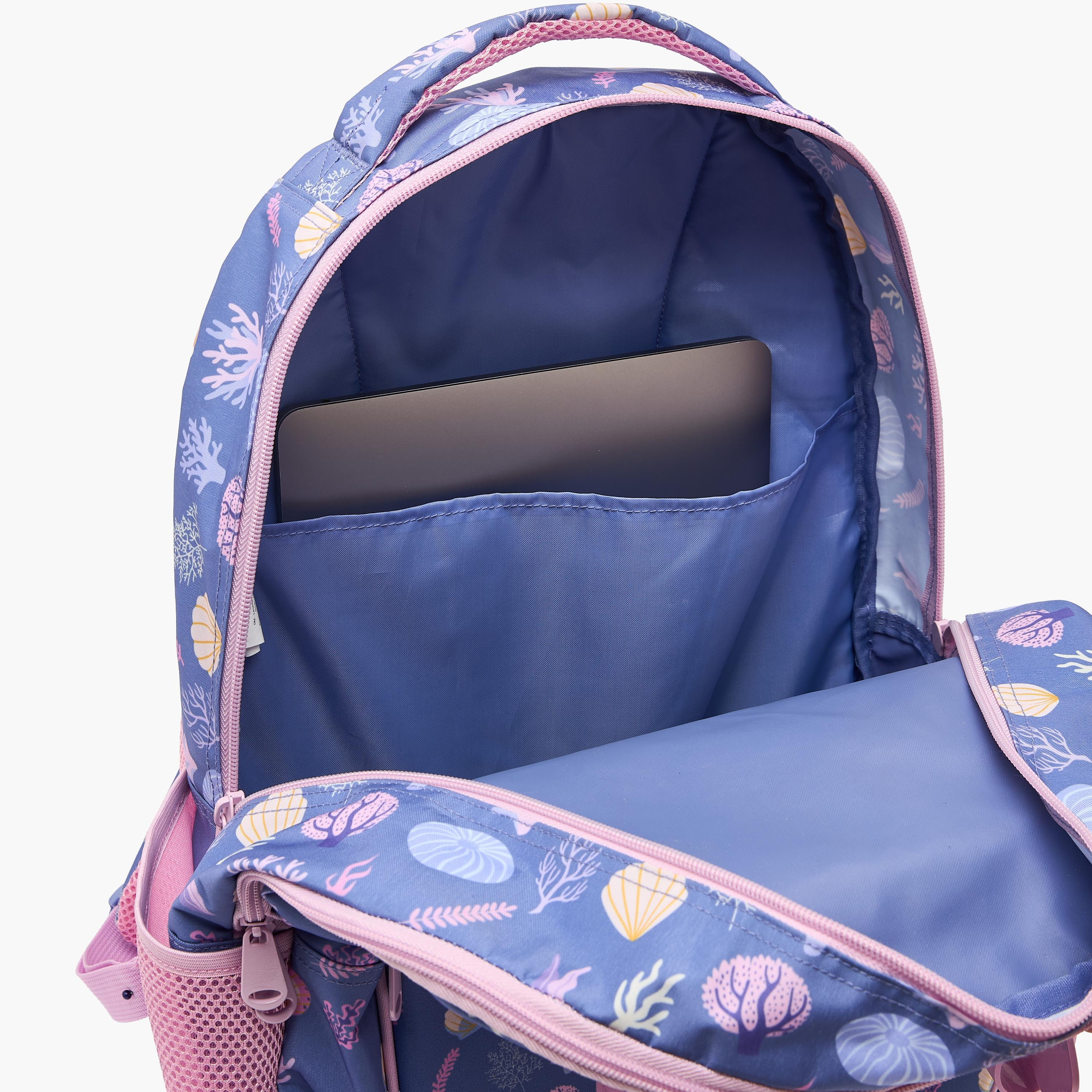 MustTeam Seashell Print Backpack for Girls 5-8 Years with Padded Shoulder Straps - 17 inches-school-bagsandbackpacks-backpacks-image-8