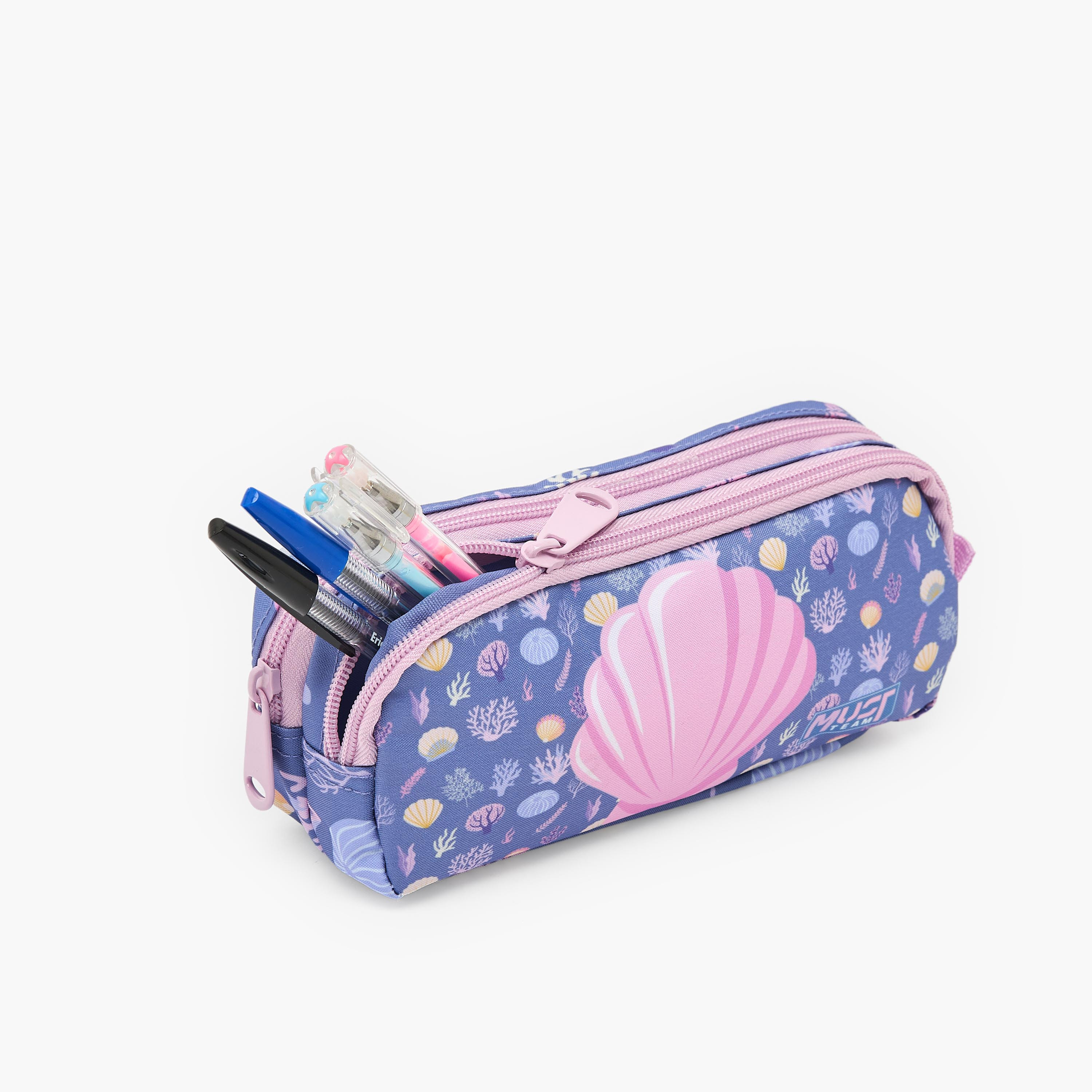 MustTeam Seashell Print Pencil Pouch with 2 Compartments-school-stationery-pencilcases-image-7
