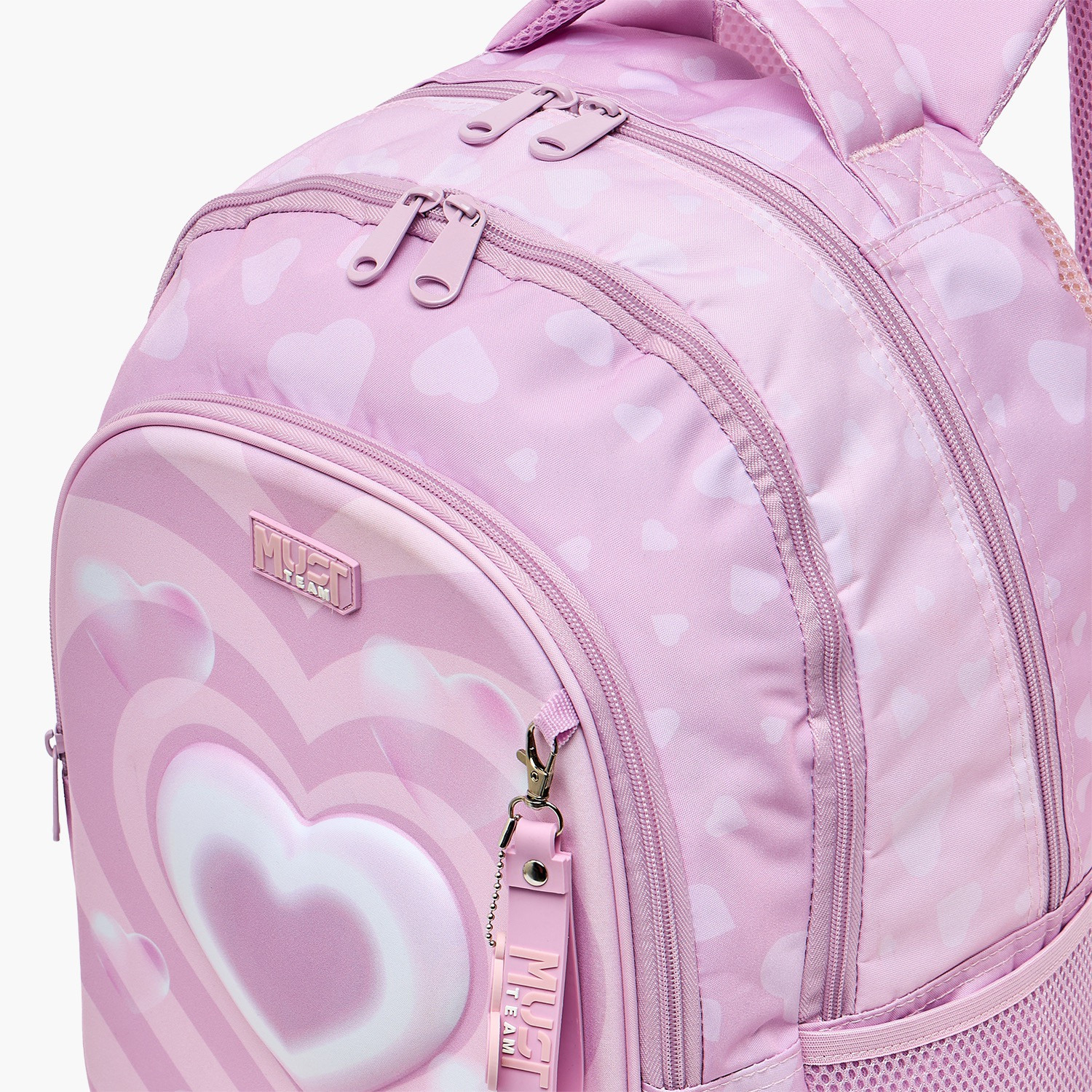 شنطة ظهر للبنات 5-8 سنوات بأحزمة كتف مبطنة وطبعات قلوب من مست تيم - 17 بوصة-school-bagsandbackpacks-backpacks-image-5