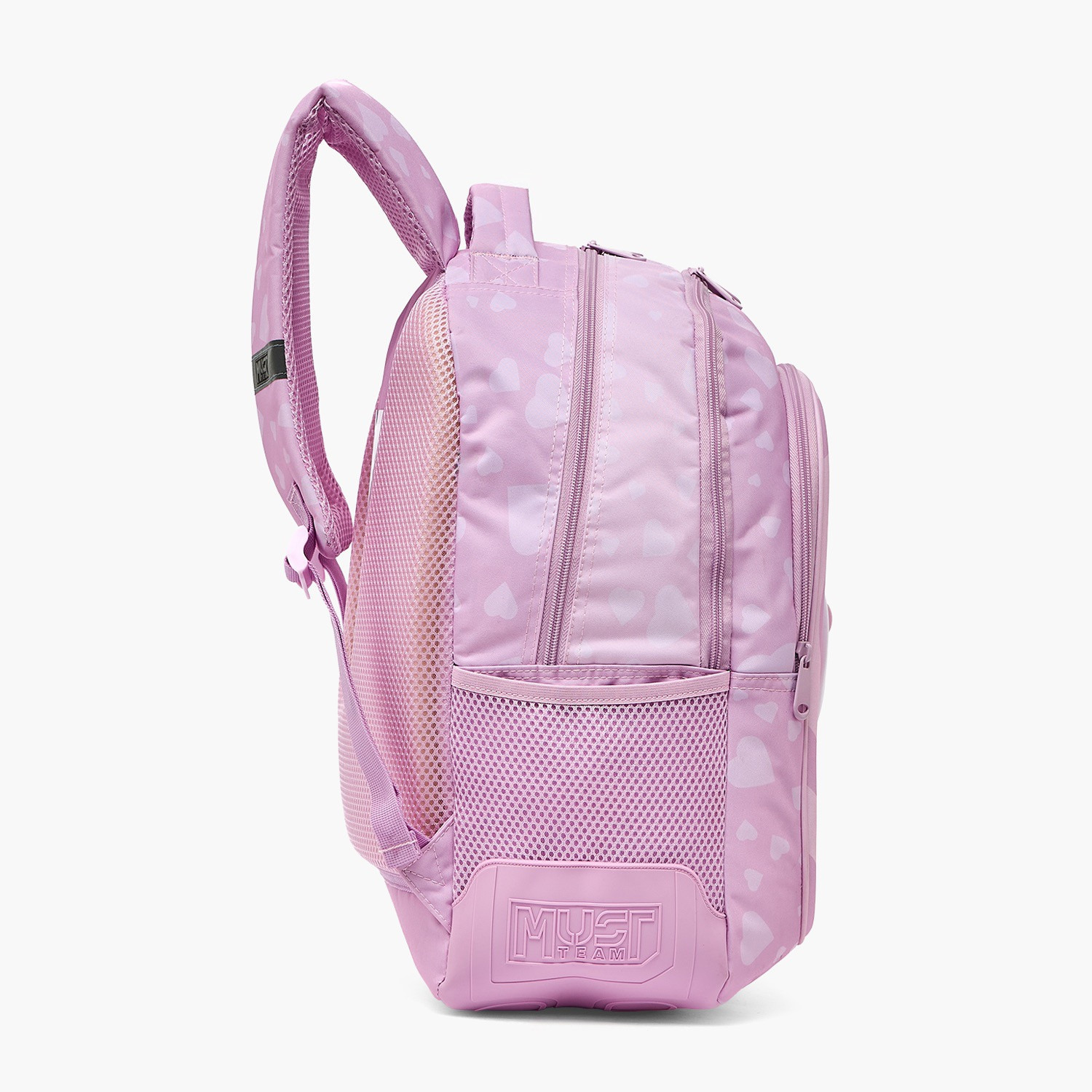 شنطة ظهر للبنات 5-8 سنوات بأحزمة كتف مبطنة وطبعات قلوب من مست تيم - 17 بوصة-school-bagsandbackpacks-backpacks-image-9
