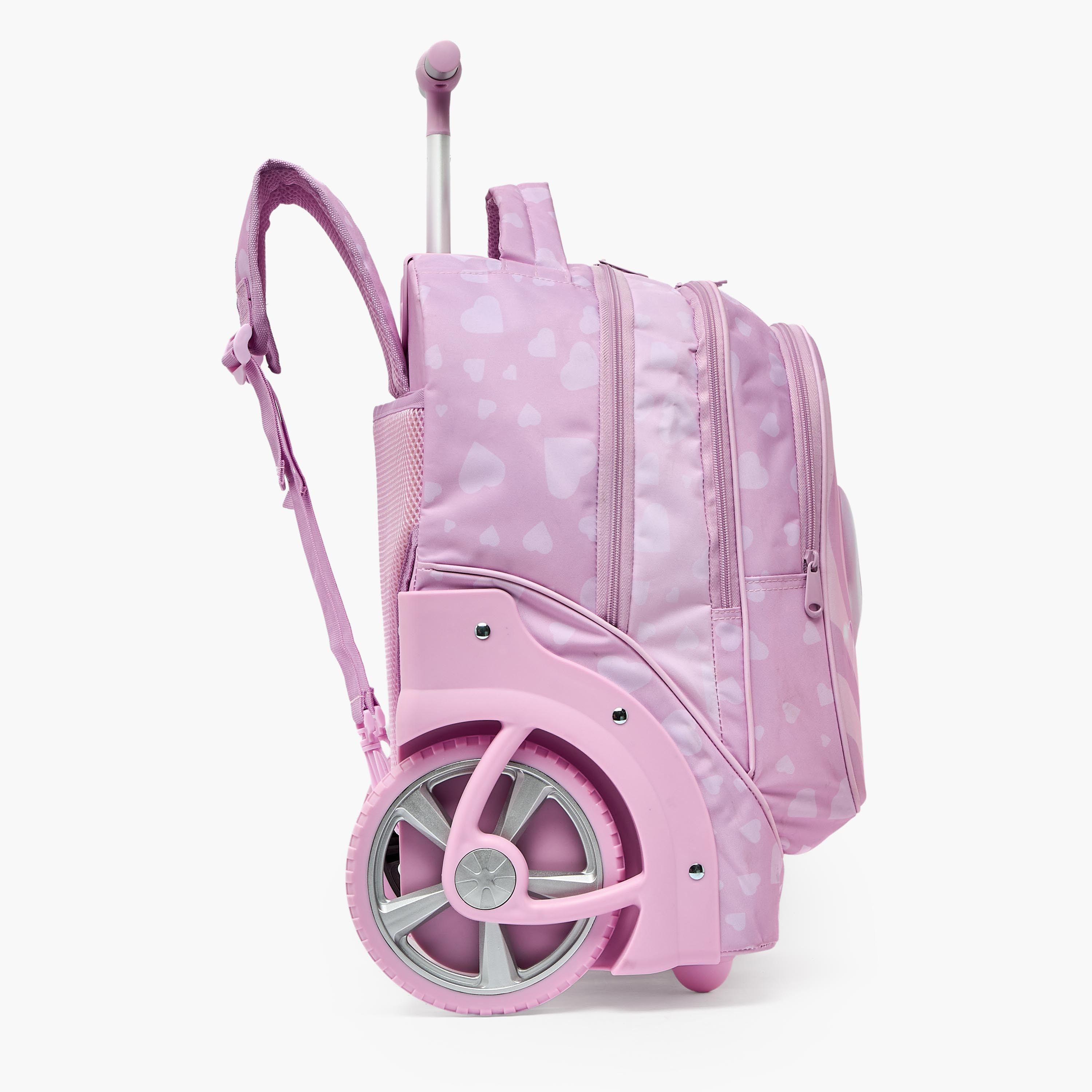 شنطة ترولي بطبعة قلب للبنات من 8-13 سنة مع مقبض قابل للسحب - 17 بوصة من مست تيم-school-bagsandbackpacks-trolleybags-image-10