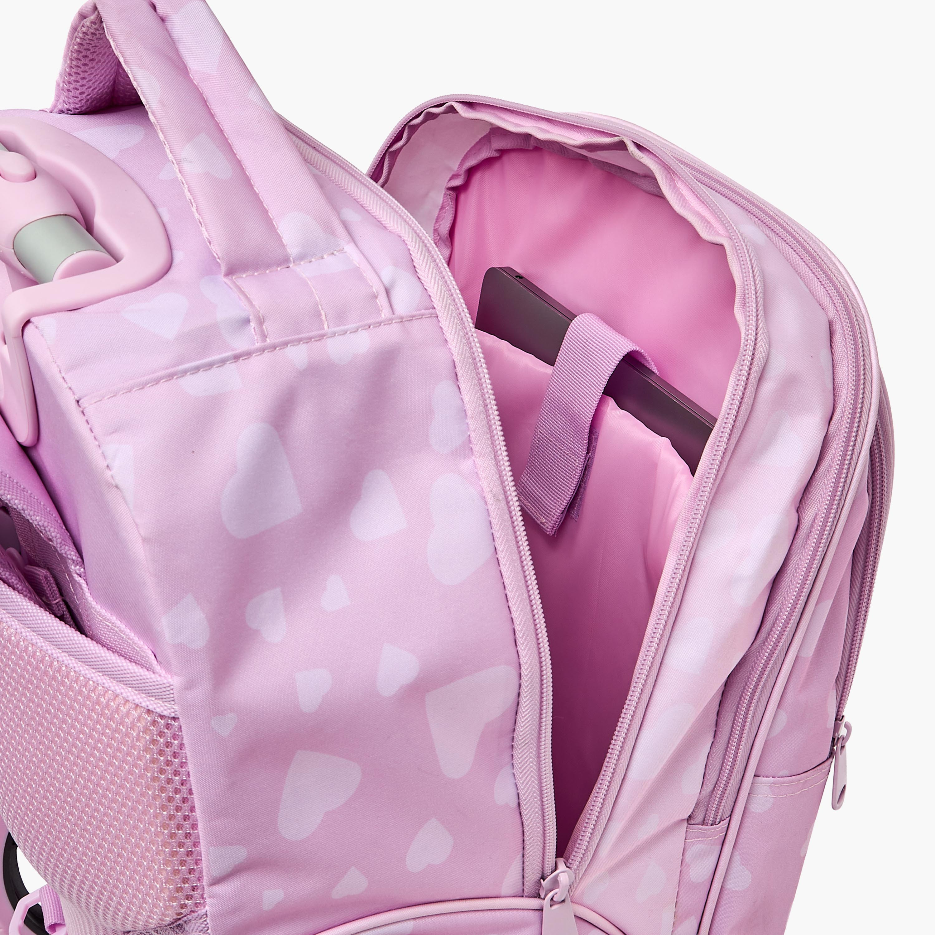 شنطة ترولي بطبعة قلب للبنات من 8-13 سنة مع مقبض قابل للسحب - 17 بوصة من مست تيم-school-bagsandbackpacks-trolleybags-image-8