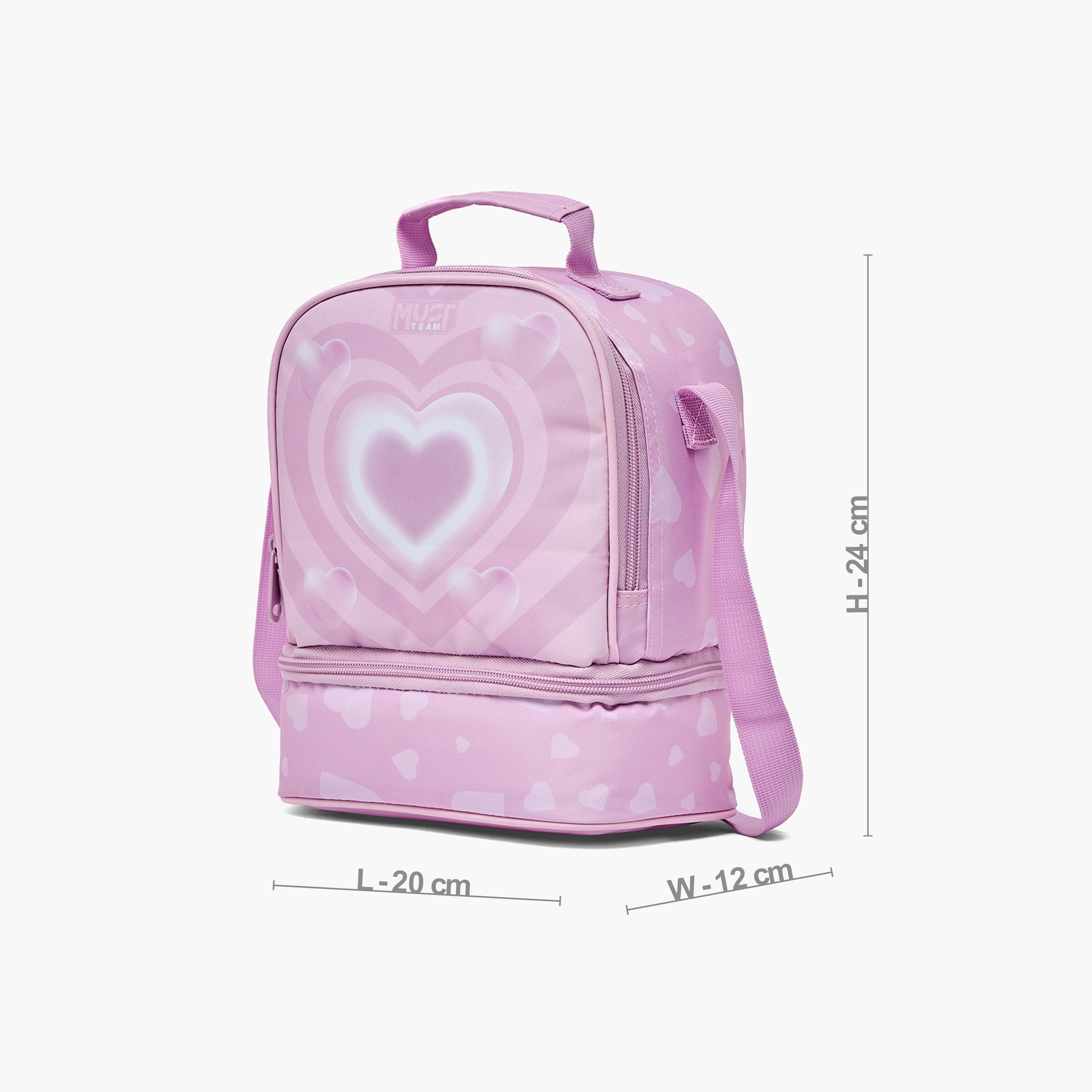 شنطة غداء بطبعات قلب وحزام قابل للتعديل للبنات من 5-8 سنوات من ماست تيم-school-lunchessentials-lunchbags-image-7