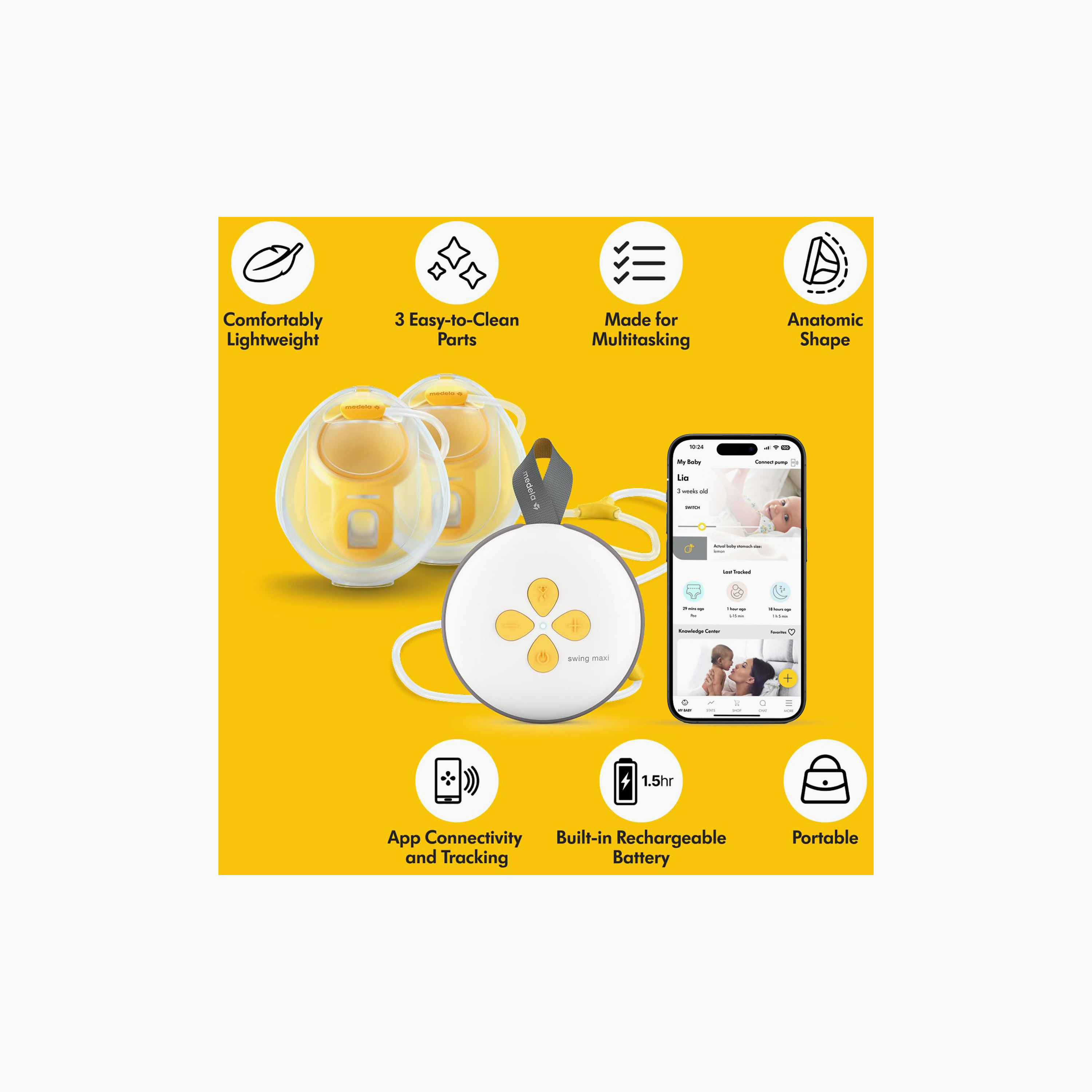 Medela Swing Maxi Hands-Free Double Electric Breast Pump-baby-feeding-breastfeedingandcare-image-7