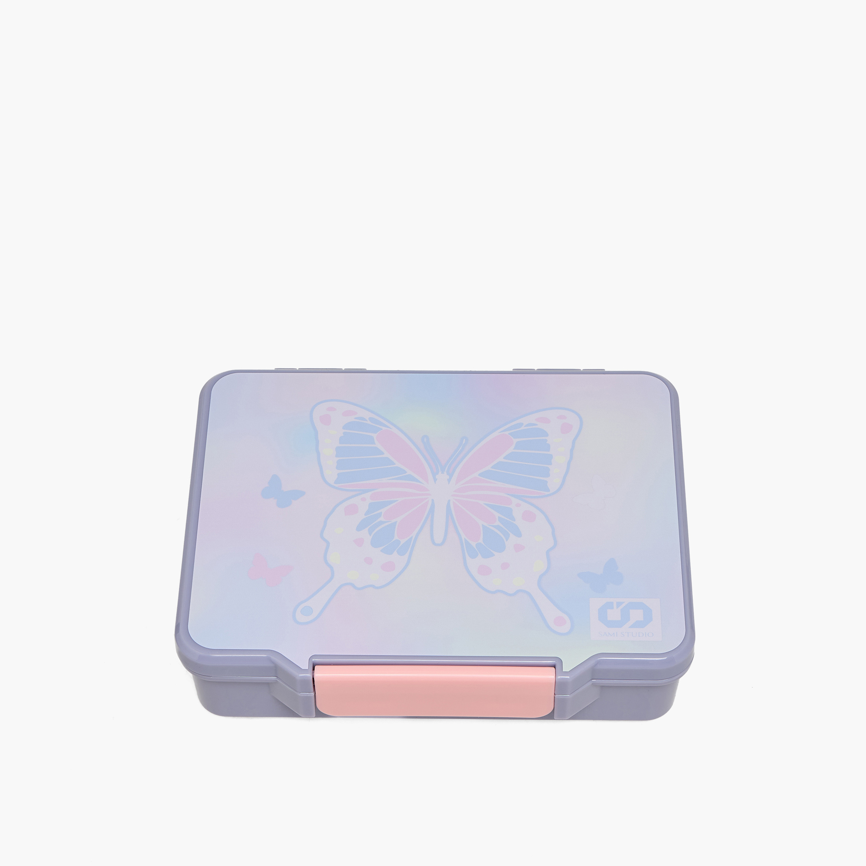 صندوق غداء بطبعات فراشة مع أدوات مائدة للبنات من سامي ستوديو - 1.3 لتر-school-lunchessentials-lunchboxes-image-2
