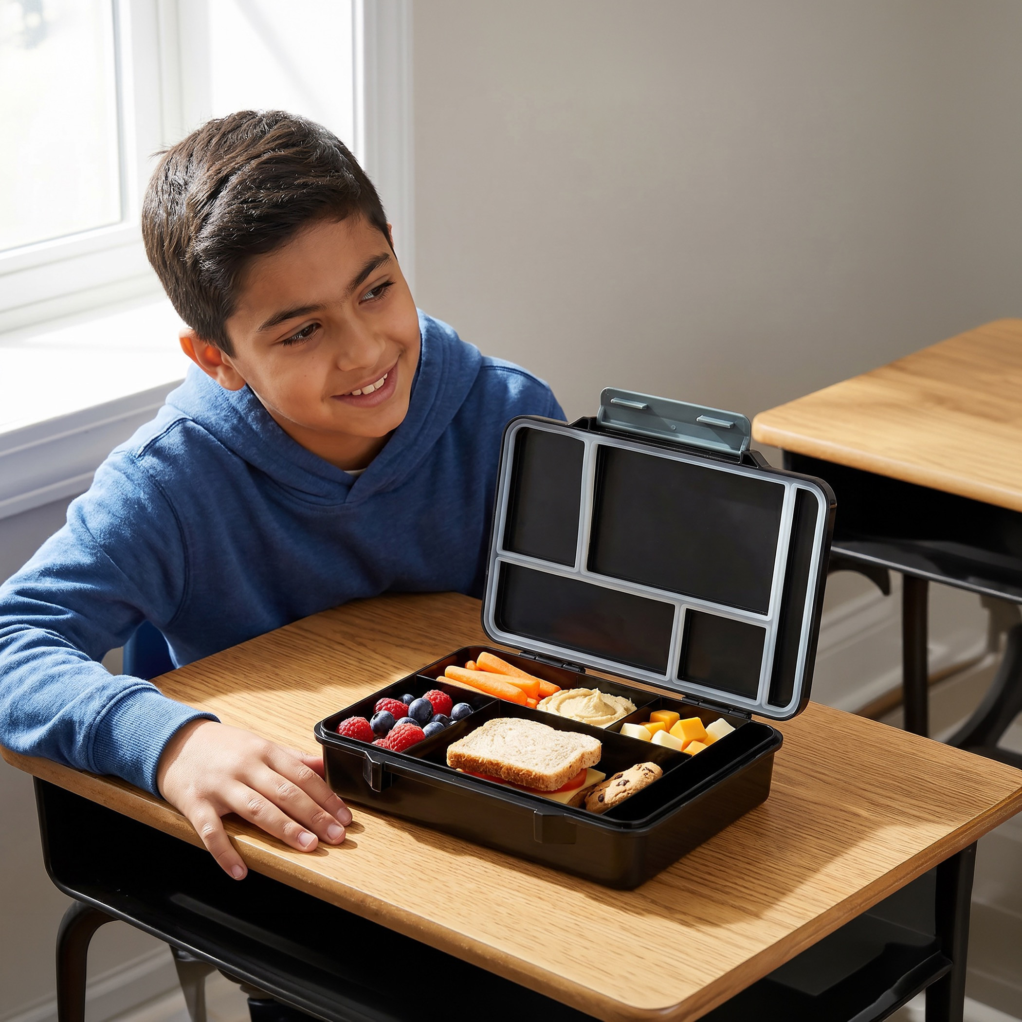 صندوق غداء بطبعات جيمر وغطاء بقفل إغلاق للأولاد من سامي ستوديو-school-lunchessentials-lunchboxes-image-3