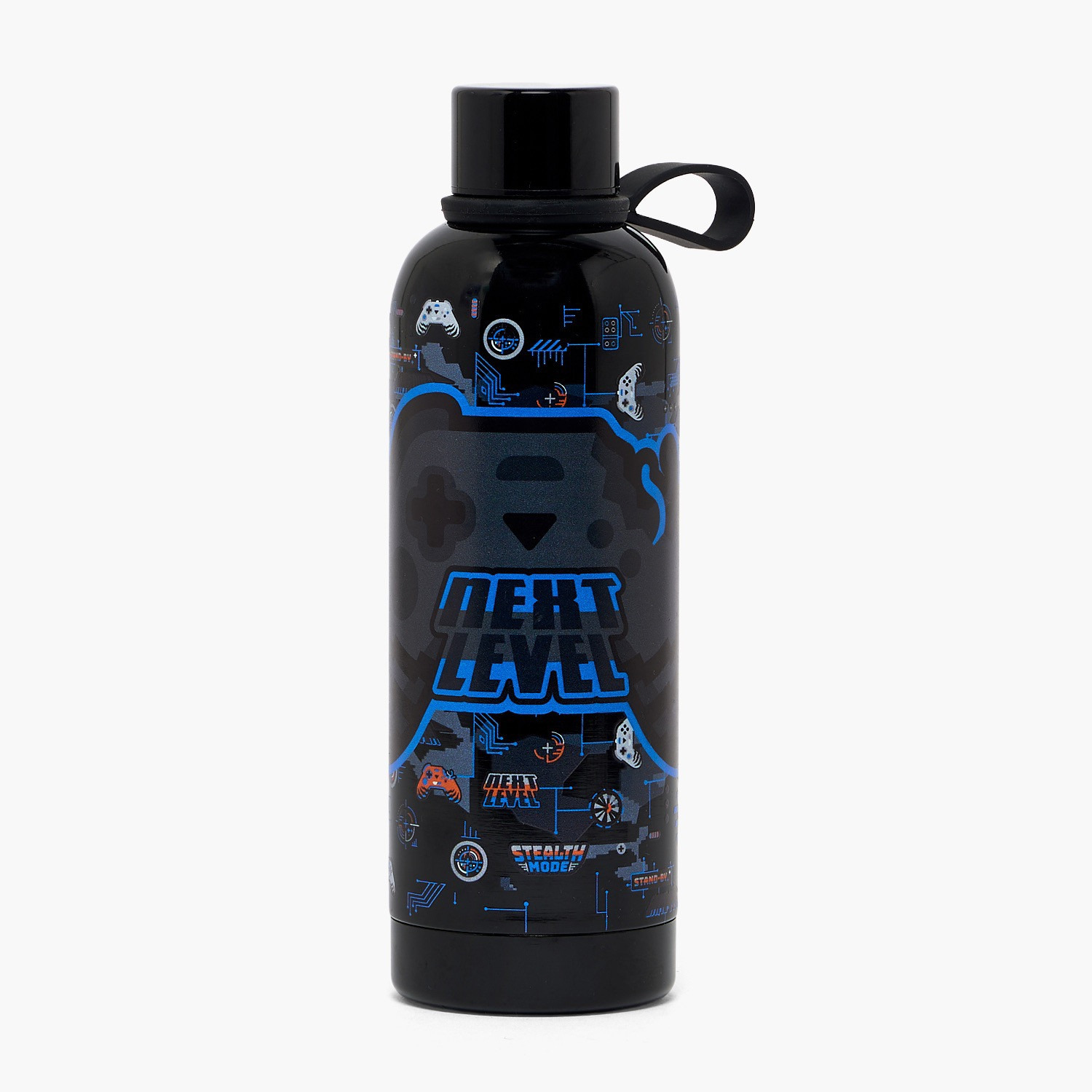 SAMI STUDIO Gamer Print Stainless Steel Water Bottle with Carry Loop - 500 ml-school-waterbottles-image-1