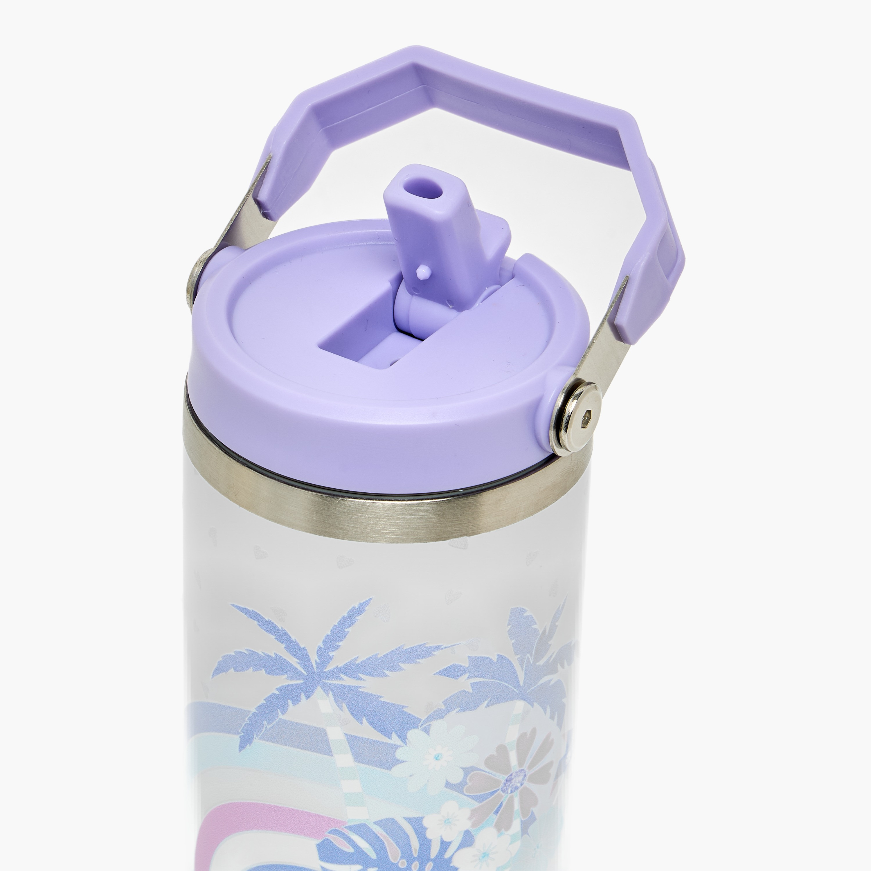 SAMI STUDIO Tropical Print Stainless Steel Water Bottle with Flip Spout and Handle - 1.2 L-school-waterbottles-image-7