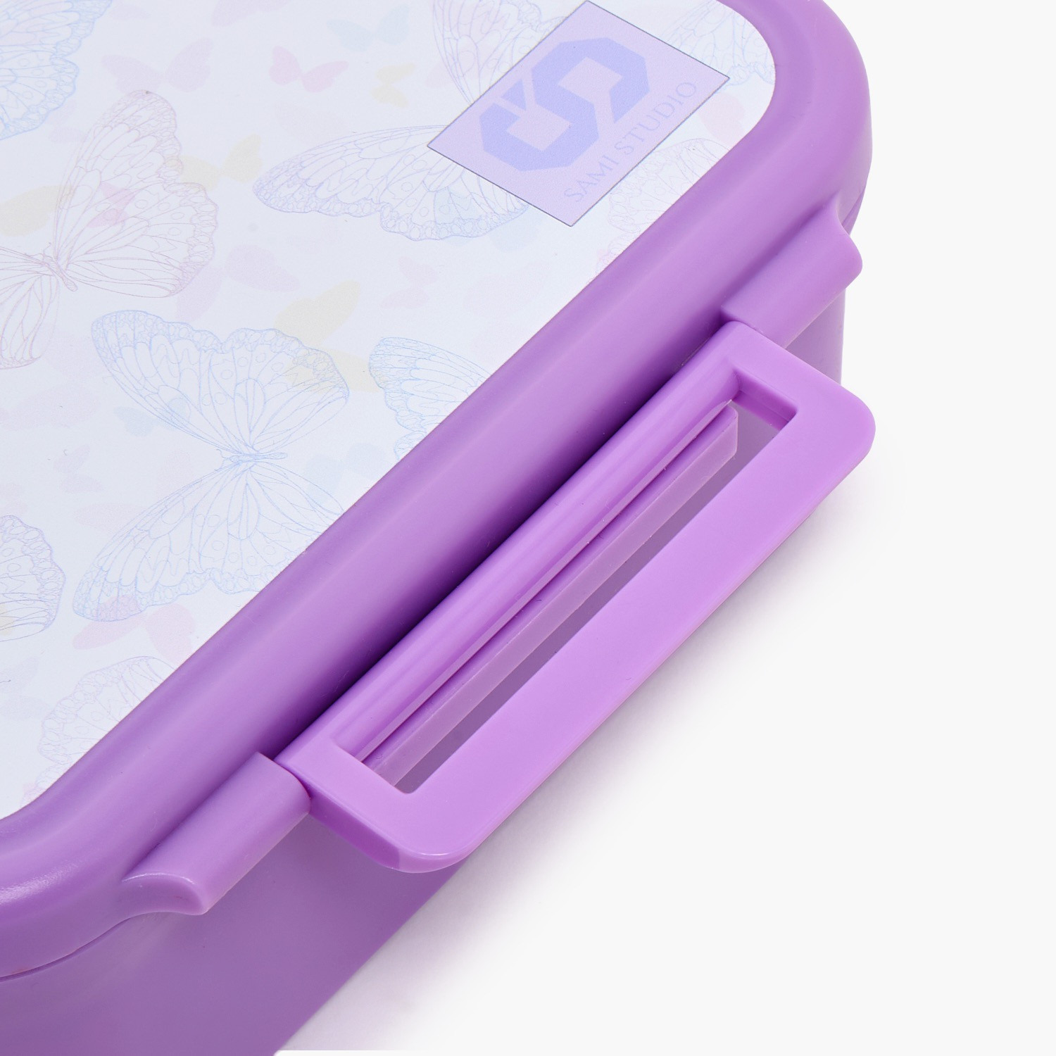 SAMI STUDIO Butterfly Print Lunch Box for Girls with Clip Lock Lid - 900 ml-school-lunchessentials-lunchboxes-image-10