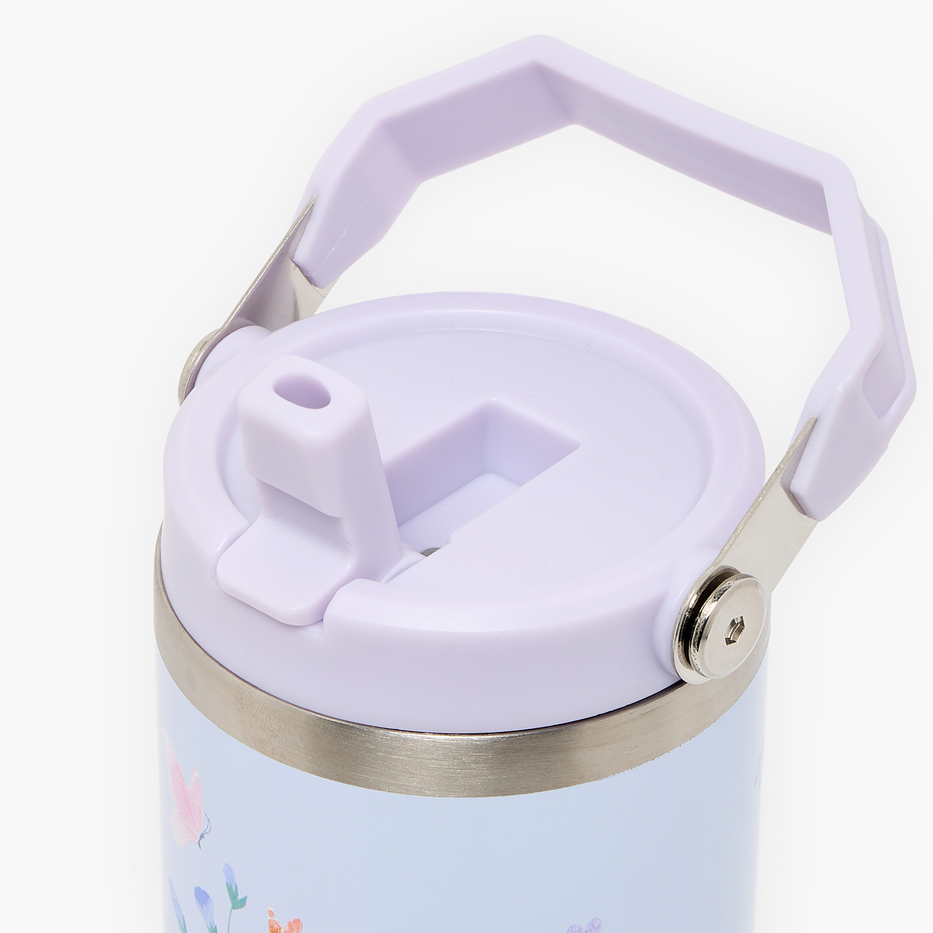 SAMI STUDIO Floral Print Stainless Steel Water Bottle with Flip Spout and Handle - 1.2 L-school-waterbottles-image-6